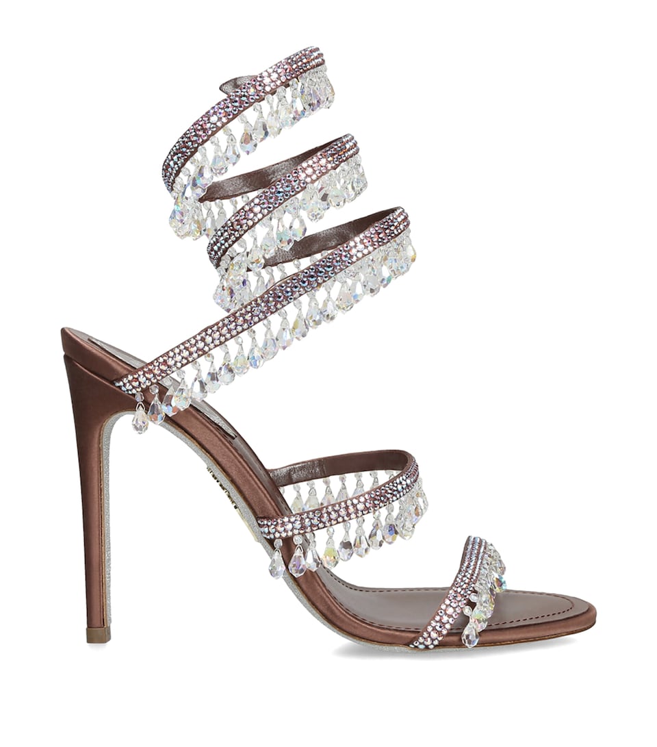 René Caovilla Embellished Chandelier Sandals 105 Brown/oth