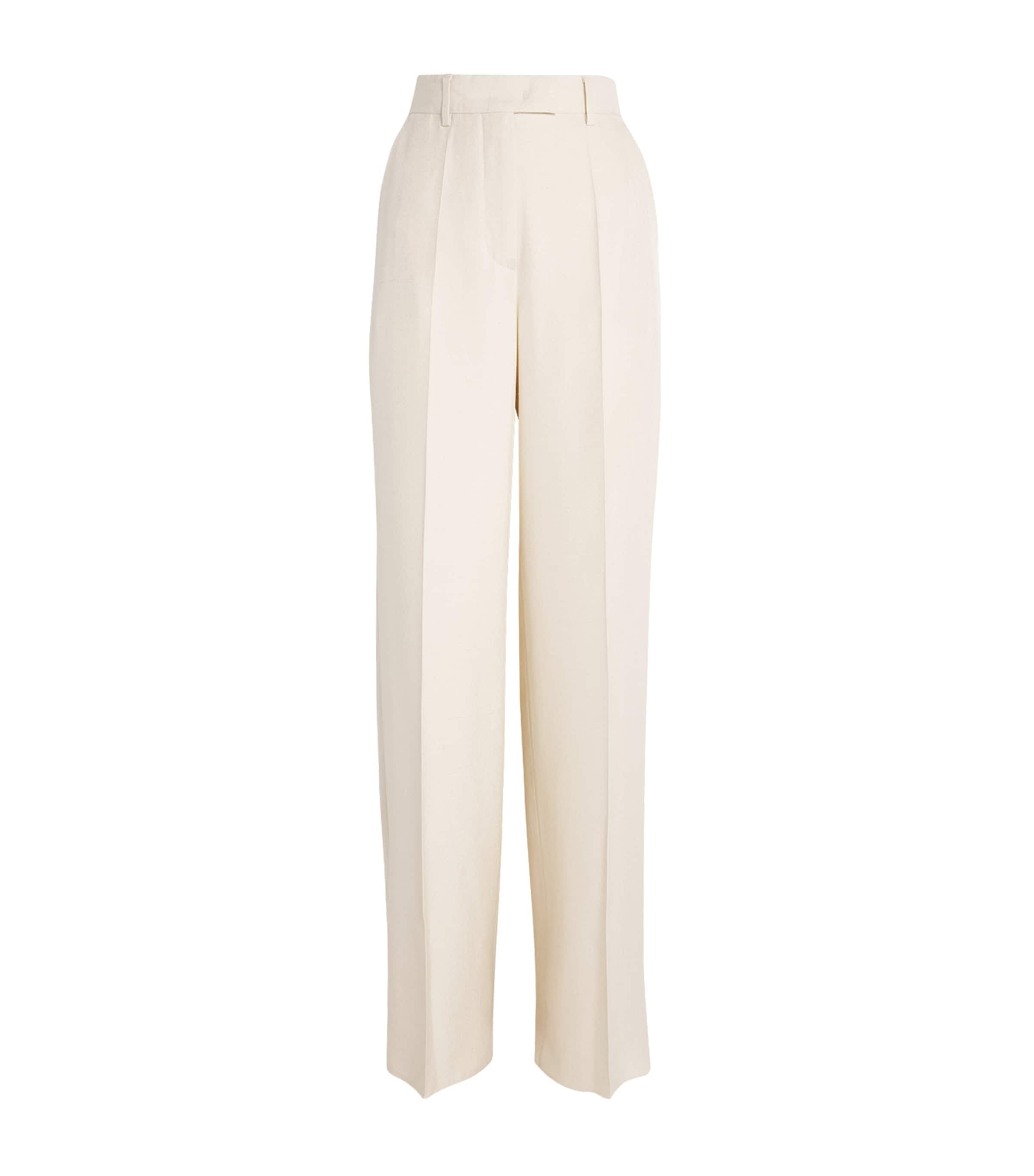 Linen-Cotton Tailored Trousers