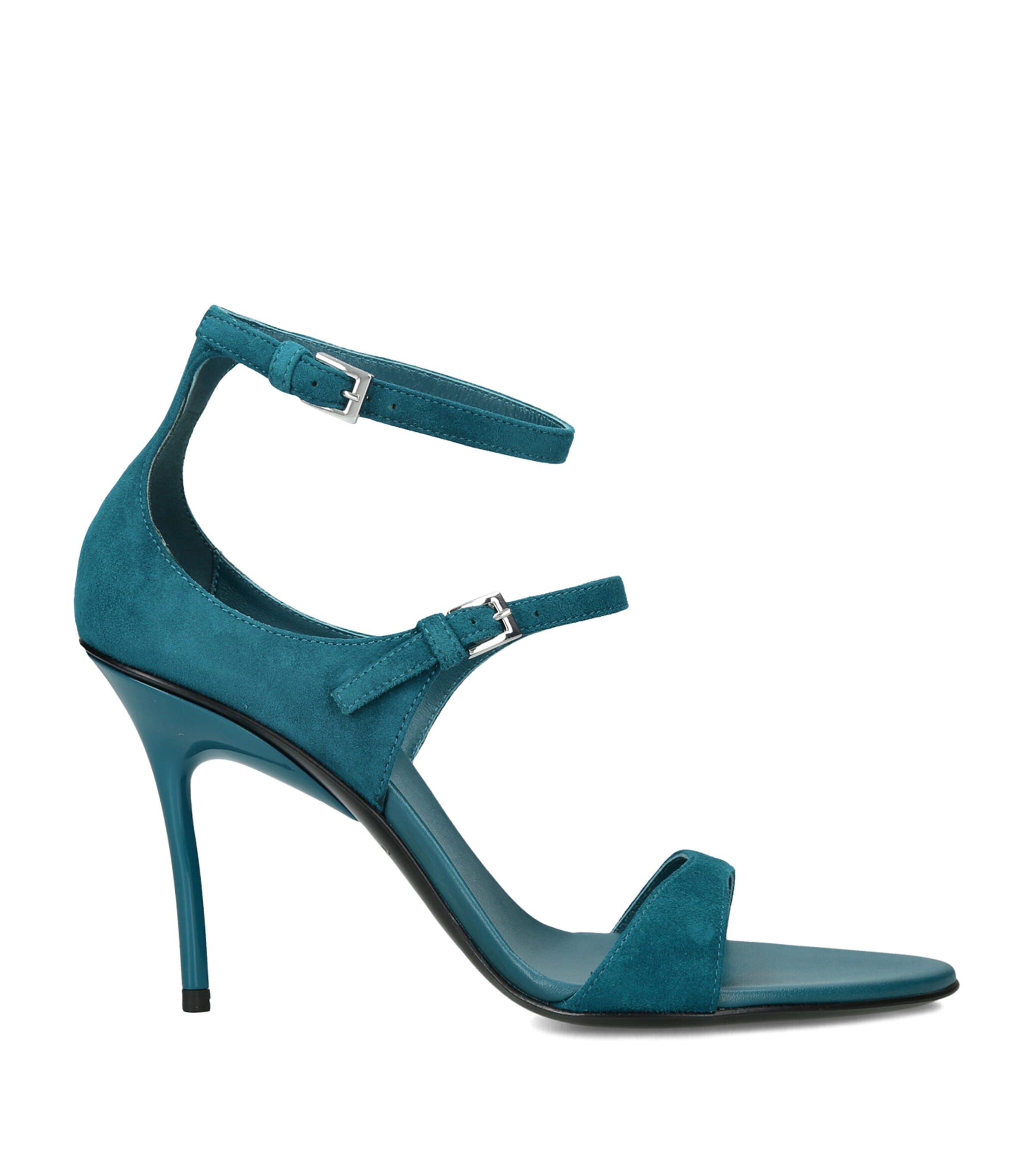 Alaïa Suede Drop Strappy Sandals 90 Teal