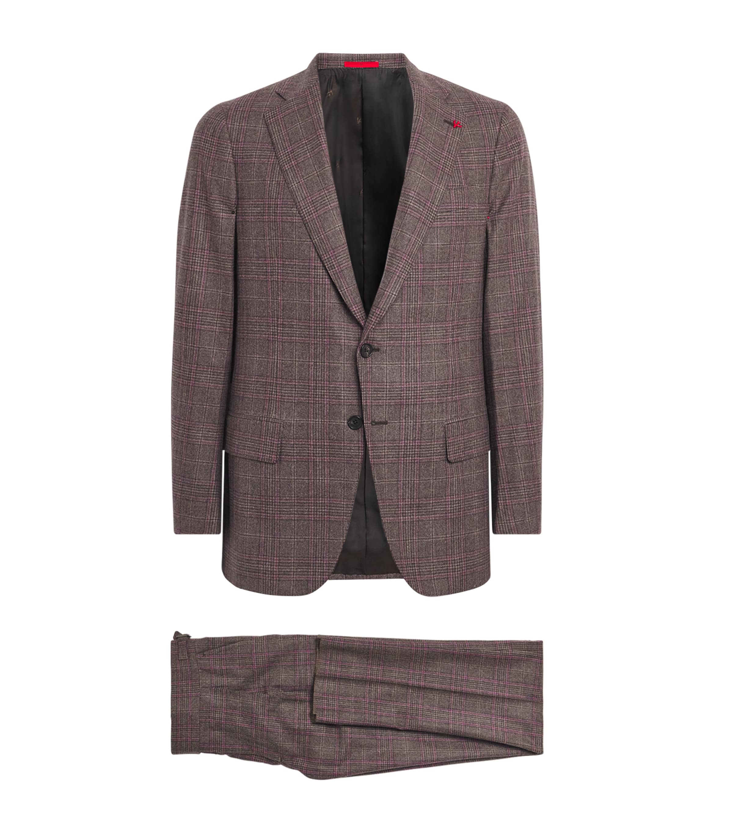 Isaia Mens Cashmere Check Domenico 2-Piece Suit