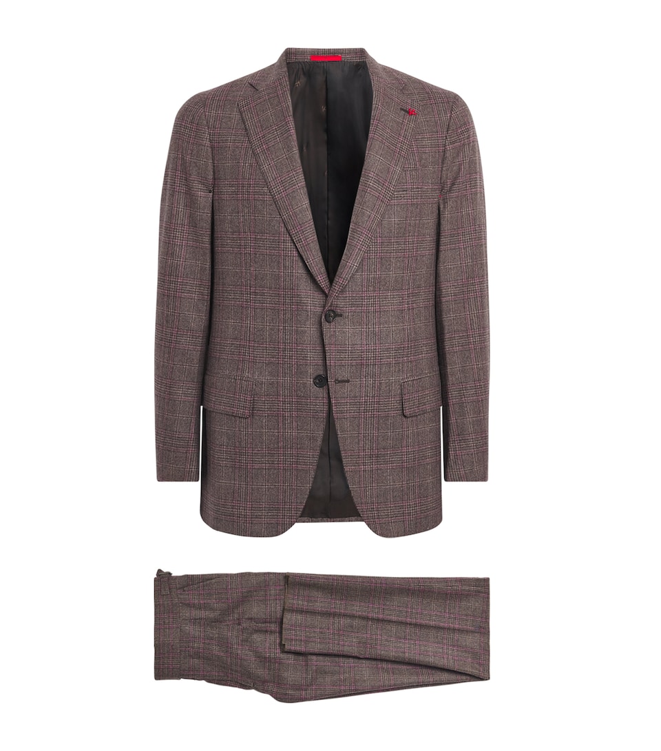 Isaia Mens Cashmere Check Domenico 2-Piece Suit