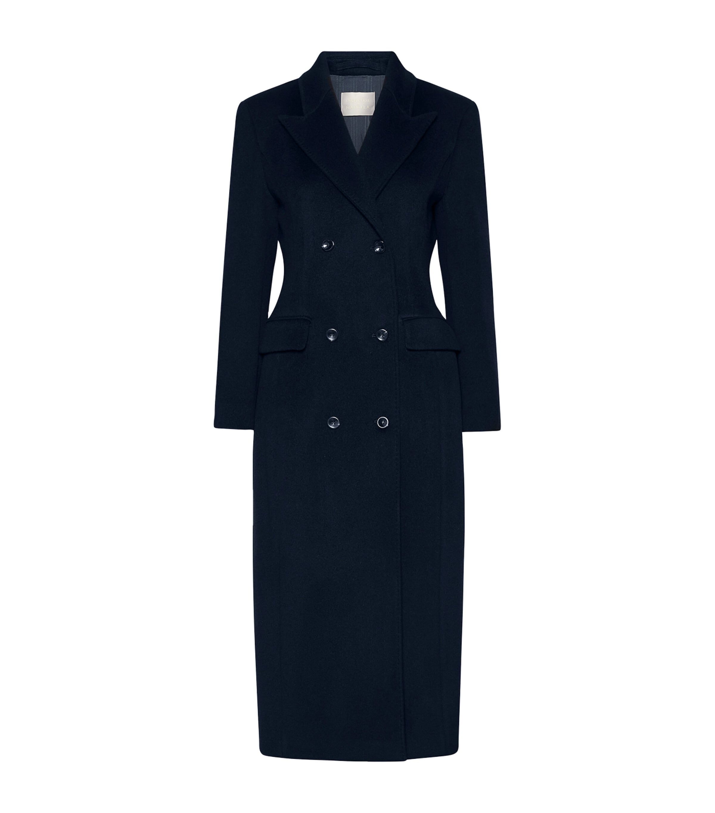 Marella Womens Wool Double-Breasted Coat Navy