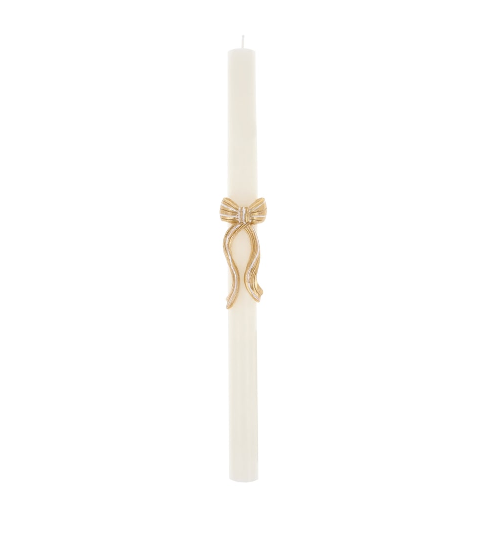 Meri Meri Stripey Bow Candle Gold