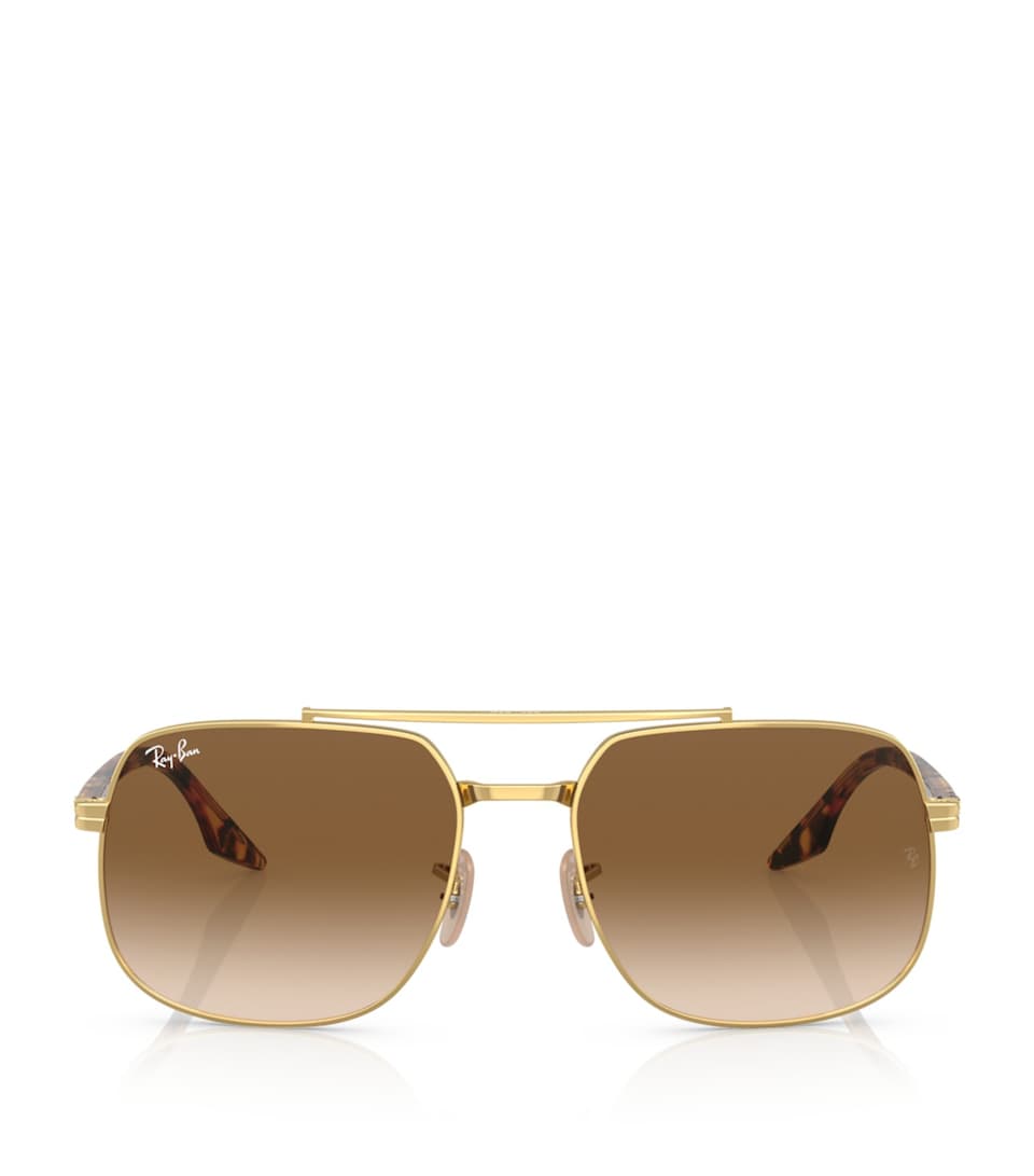 Ray-Ban Rounded Pilot Sunglasses Gold