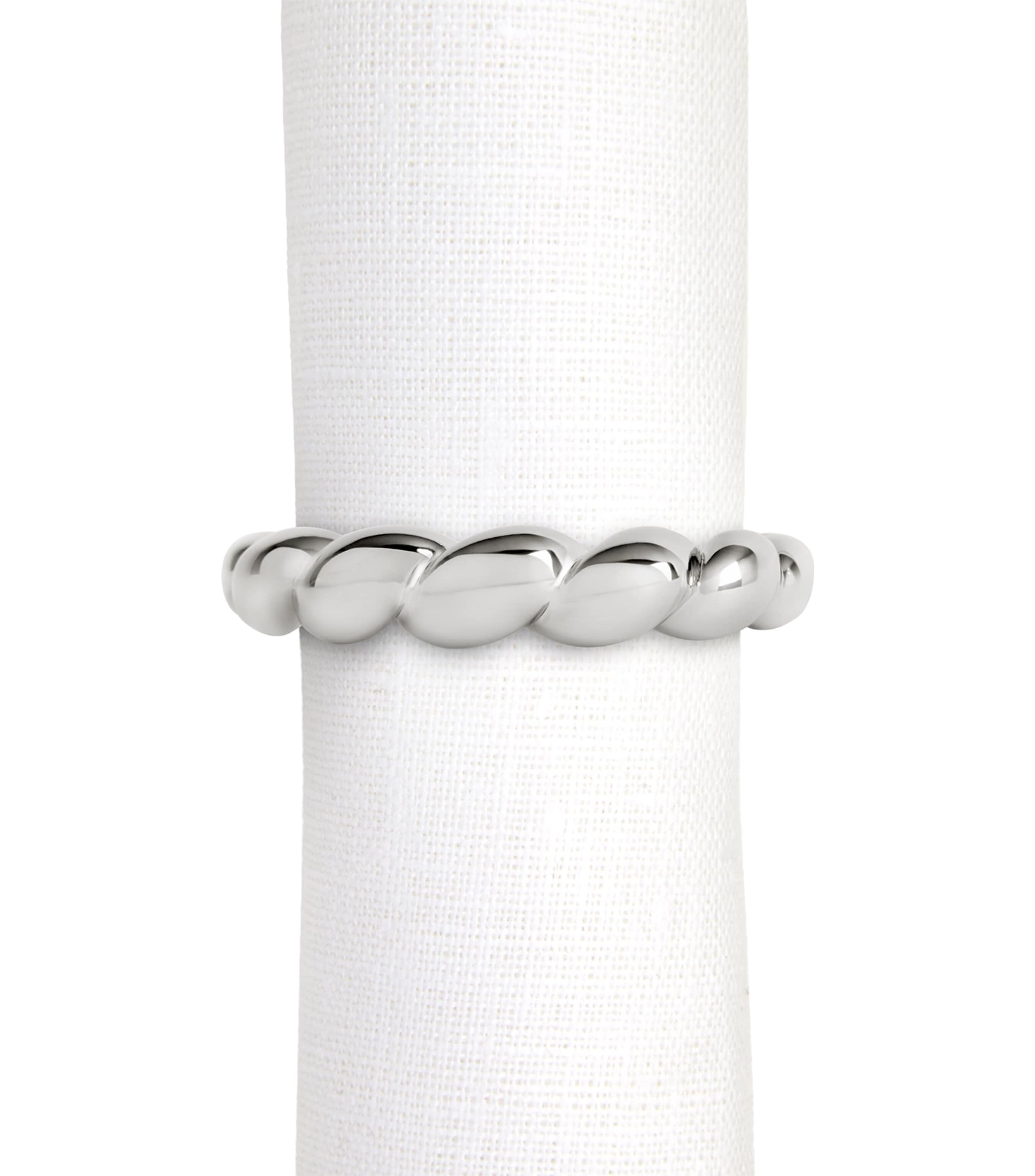 L'Objet x Jessica McCormack Porcelain Shell Napkin Rings (Set of 4) Platinum