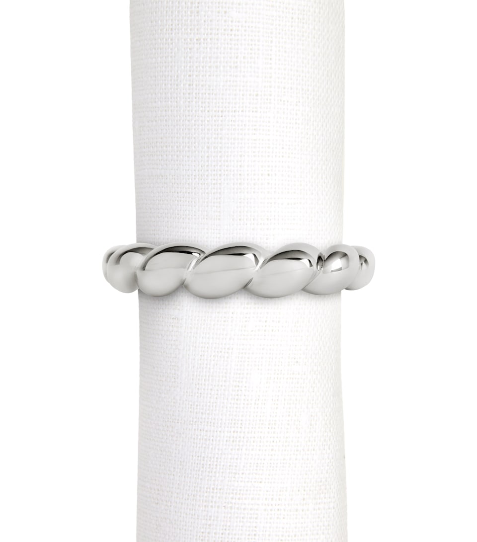 L'Objet x Jessica McCormack Porcelain Shell Napkin Rings (Set of 4) Platinum