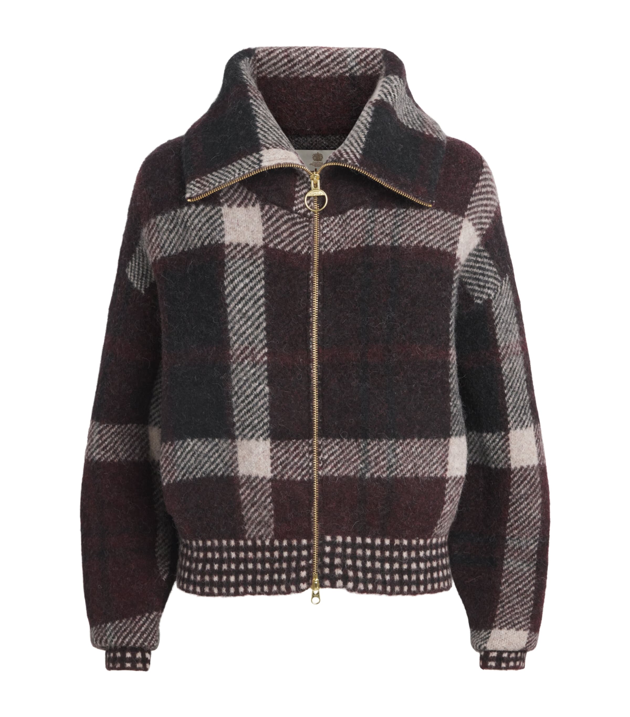 Barbour Womens Tartan Carville Zip-Up Cardigan
