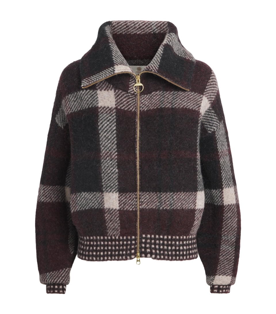 Barbour Womens Tartan Carville Zip-Up Cardigan