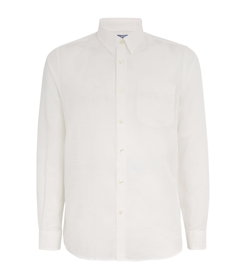 Cotton-Linen Embroidered Caroubis Shirt