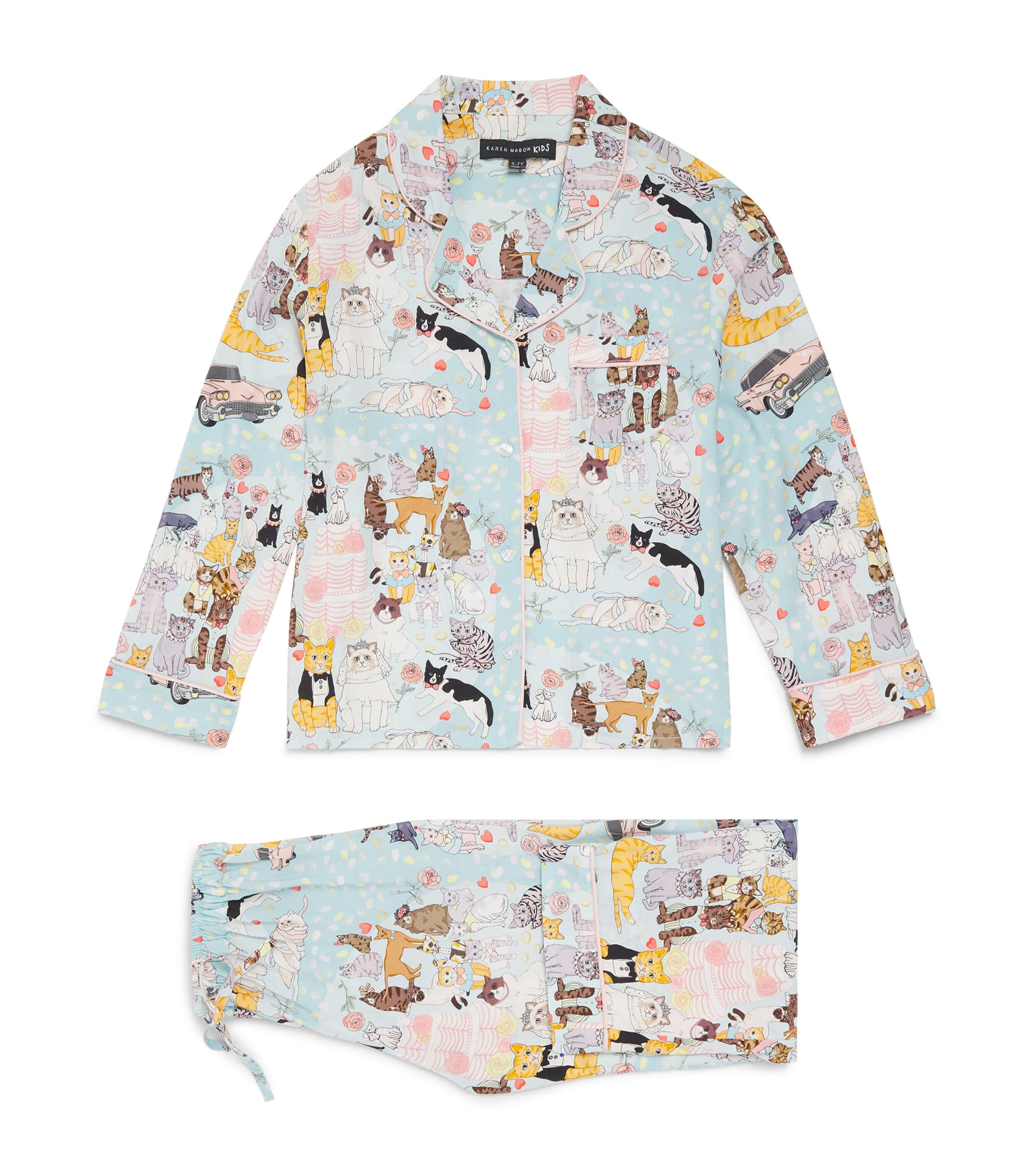 KAREN MABON KIDS Cat Wedding Print Pyjama Set (2-13 Years) Cream