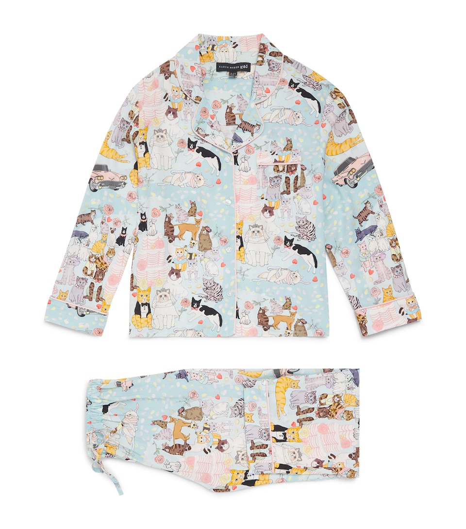 KAREN MABON KIDS Cat Wedding Print Pyjama Set (2-13 Years) Cream