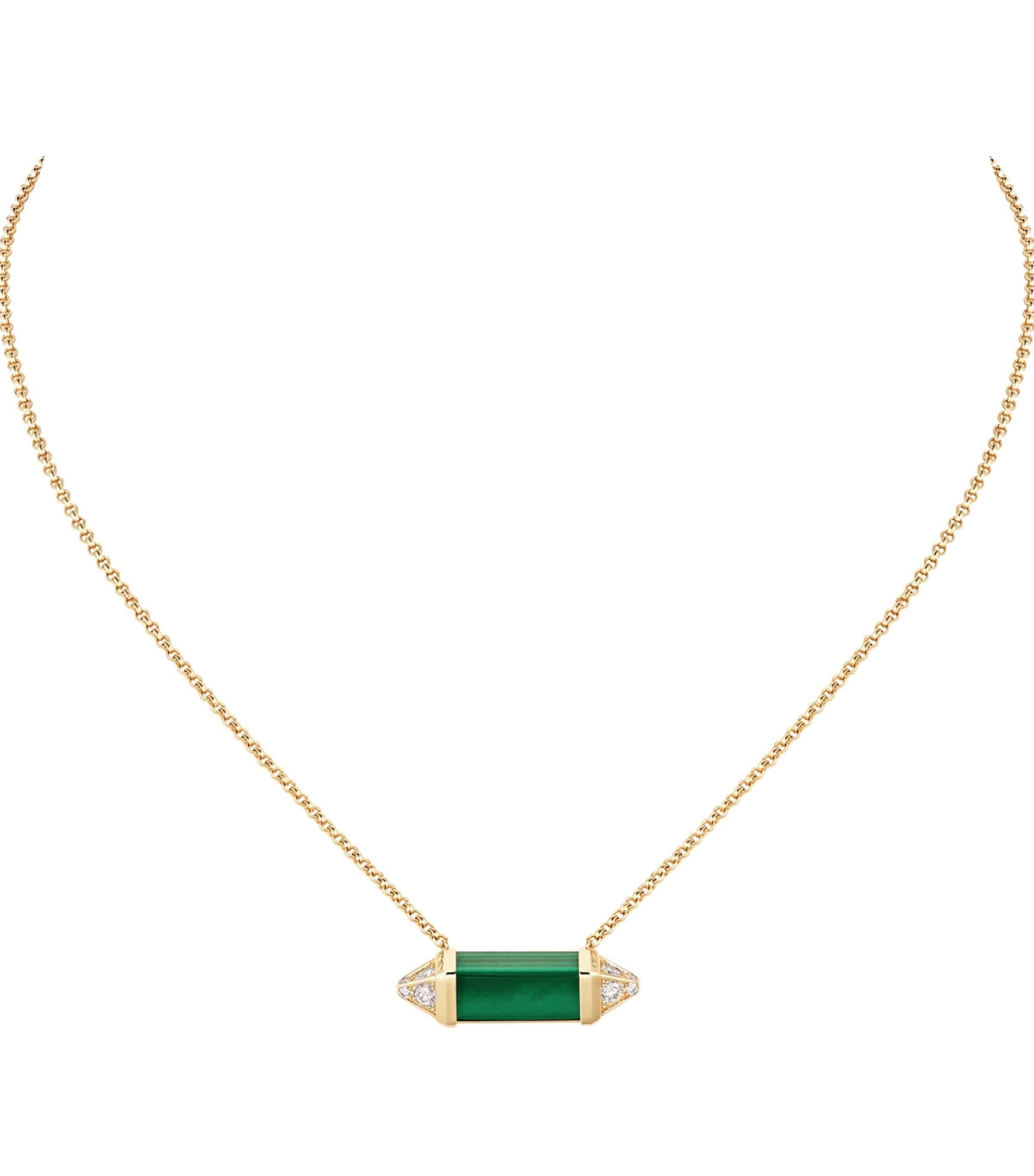 Yellow Gold, Diamond and Malachite Les Berlingots de Cartier Necklace