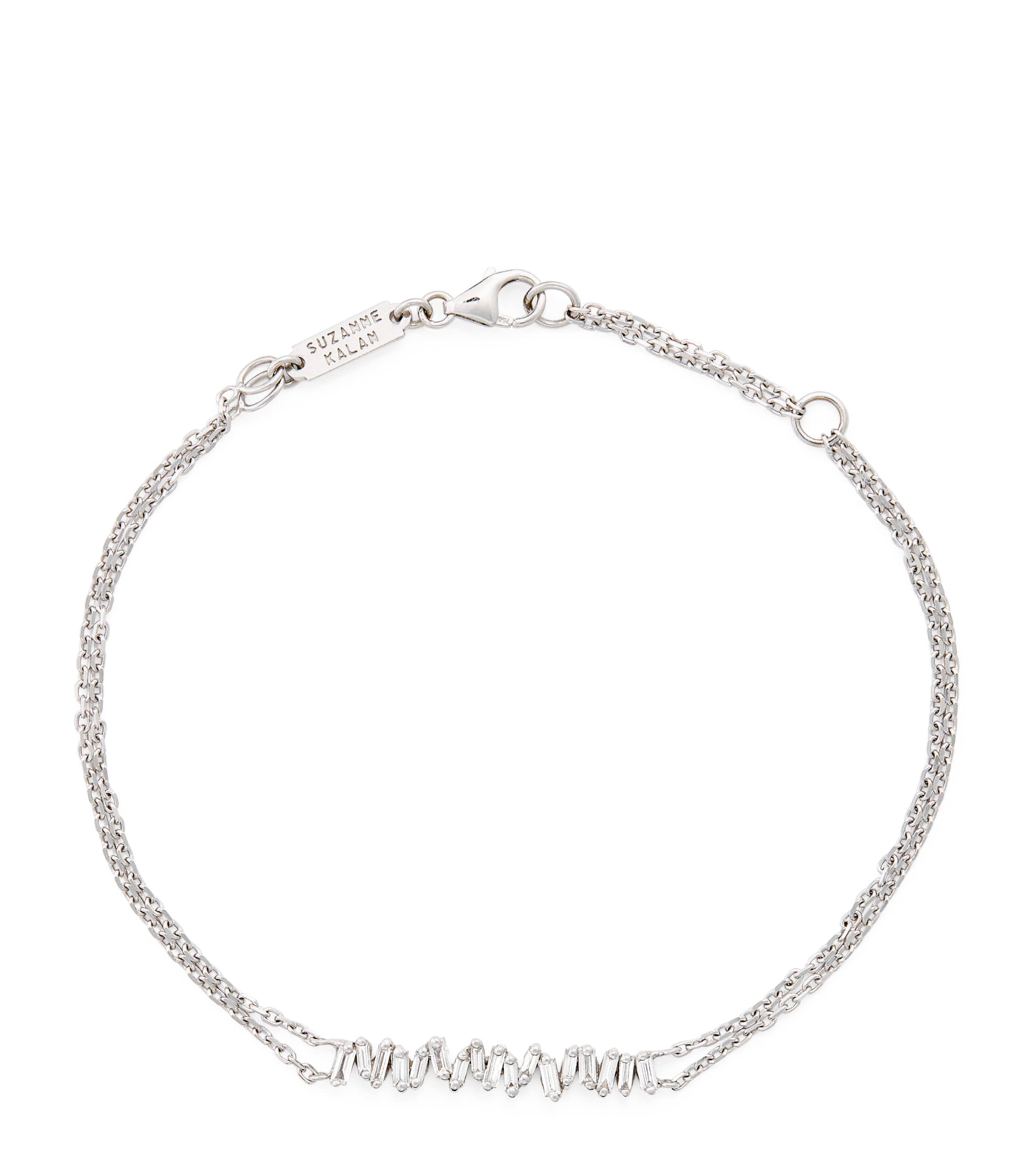 Suzanne Kalan White Gold and Diamond Classic Bar Bracelet Wg/wd