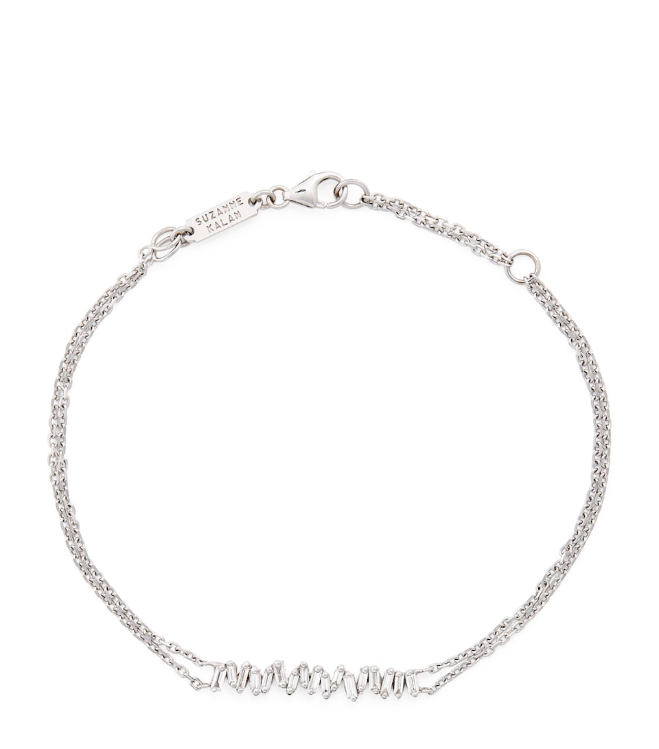 Suzanne Kalan White Gold and Diamond Classic Bar Bracelet Wg/wd