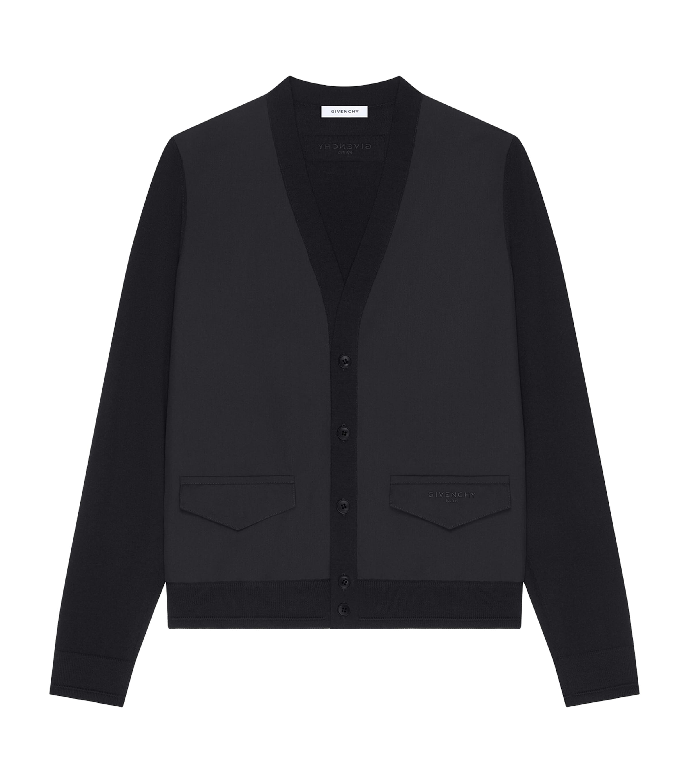 Givenchy Mens Cotton Logo Cardigan Black
