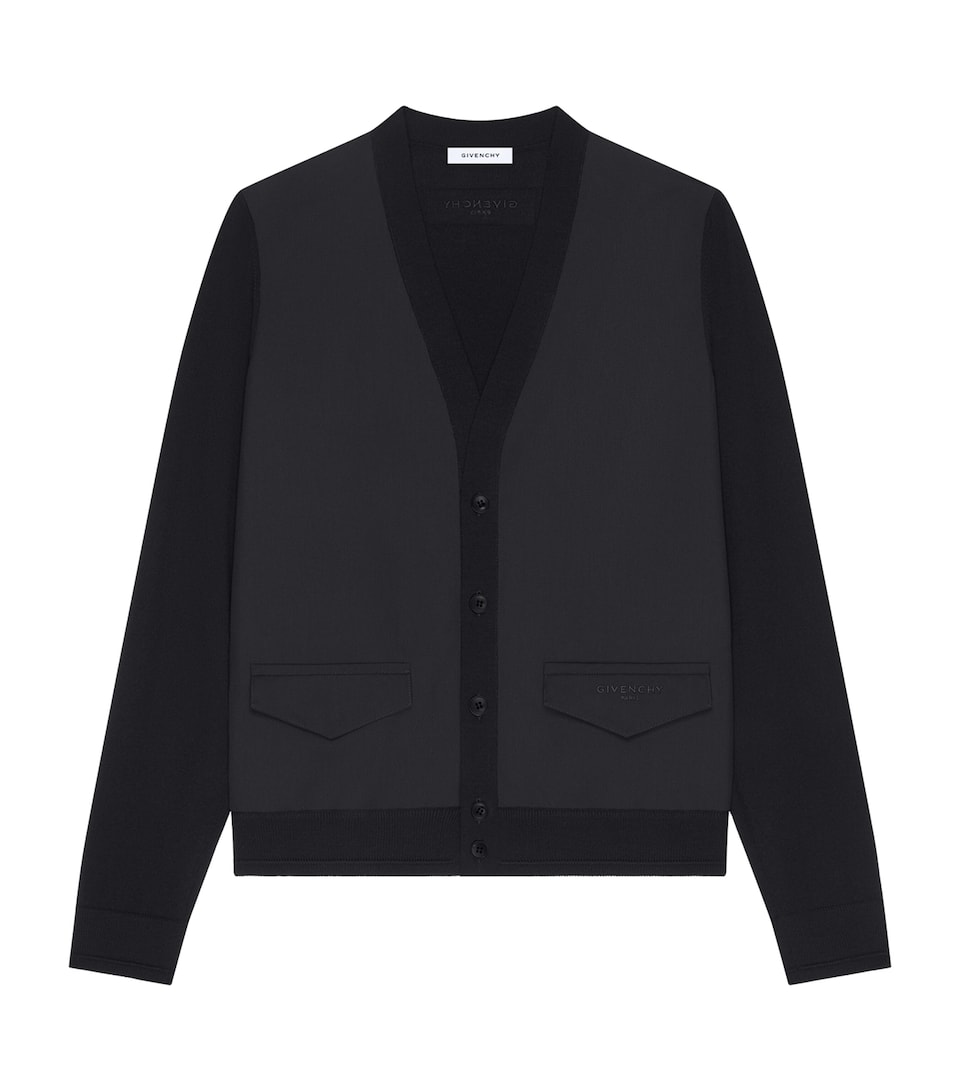 Givenchy Mens Cotton Logo Cardigan Black