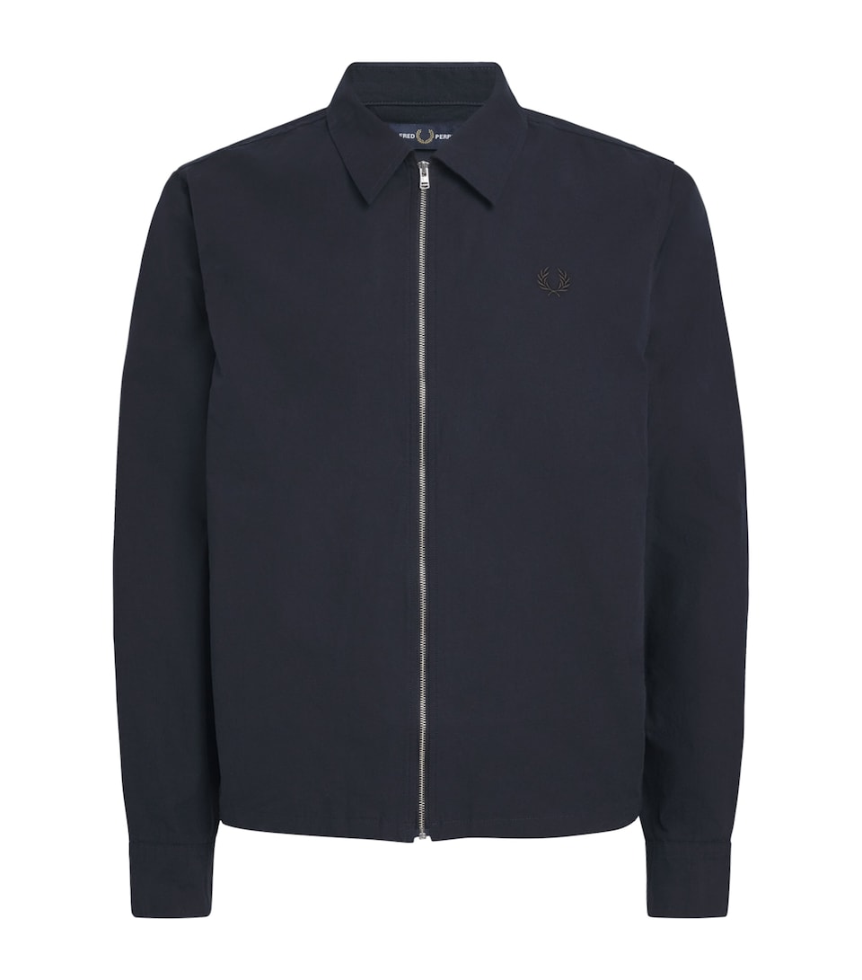 Fred Perry Mens Zip-Up Overshirt Navy