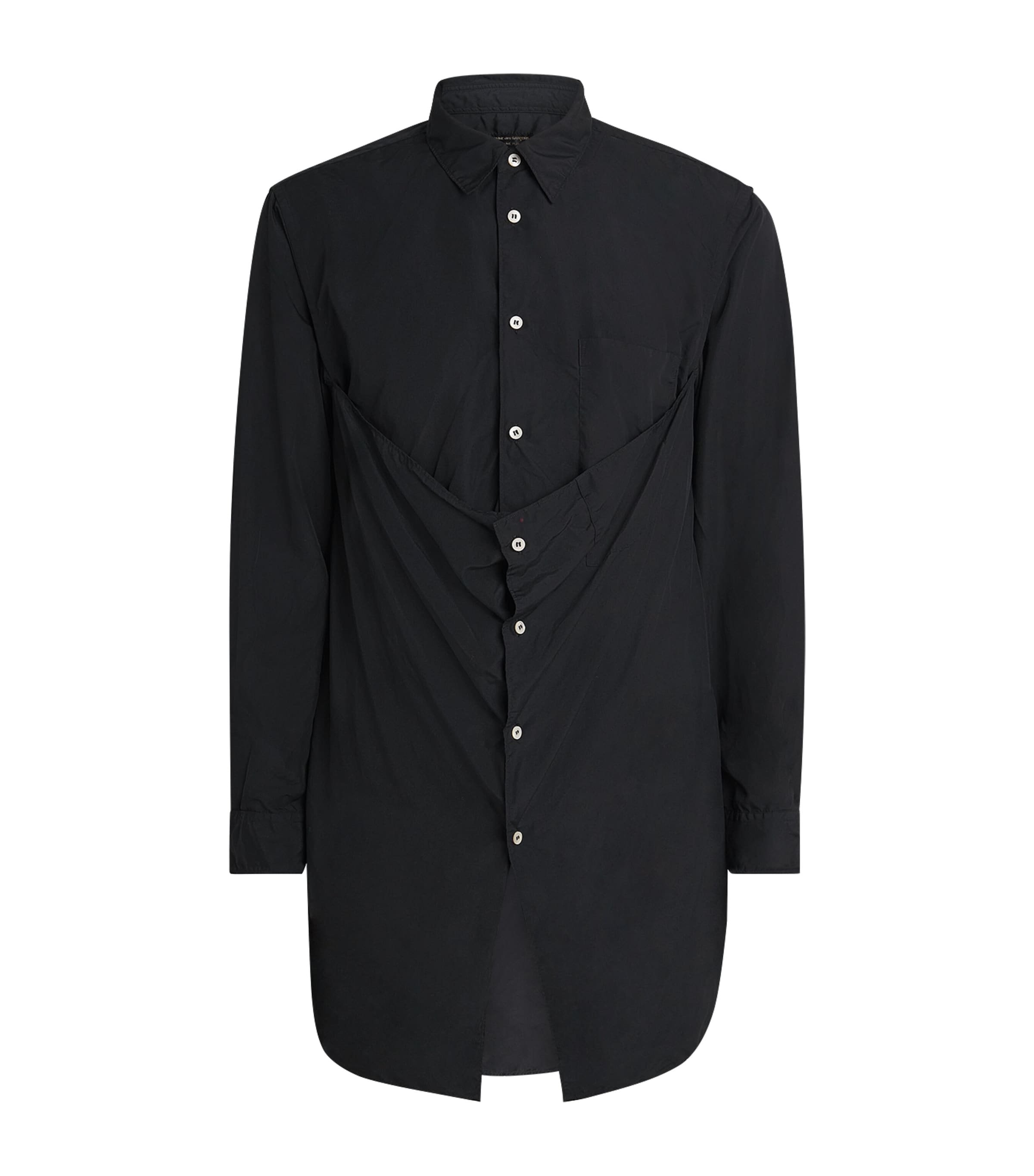 Comme Des Garçons Mens Cotton Layered Shirt Black
