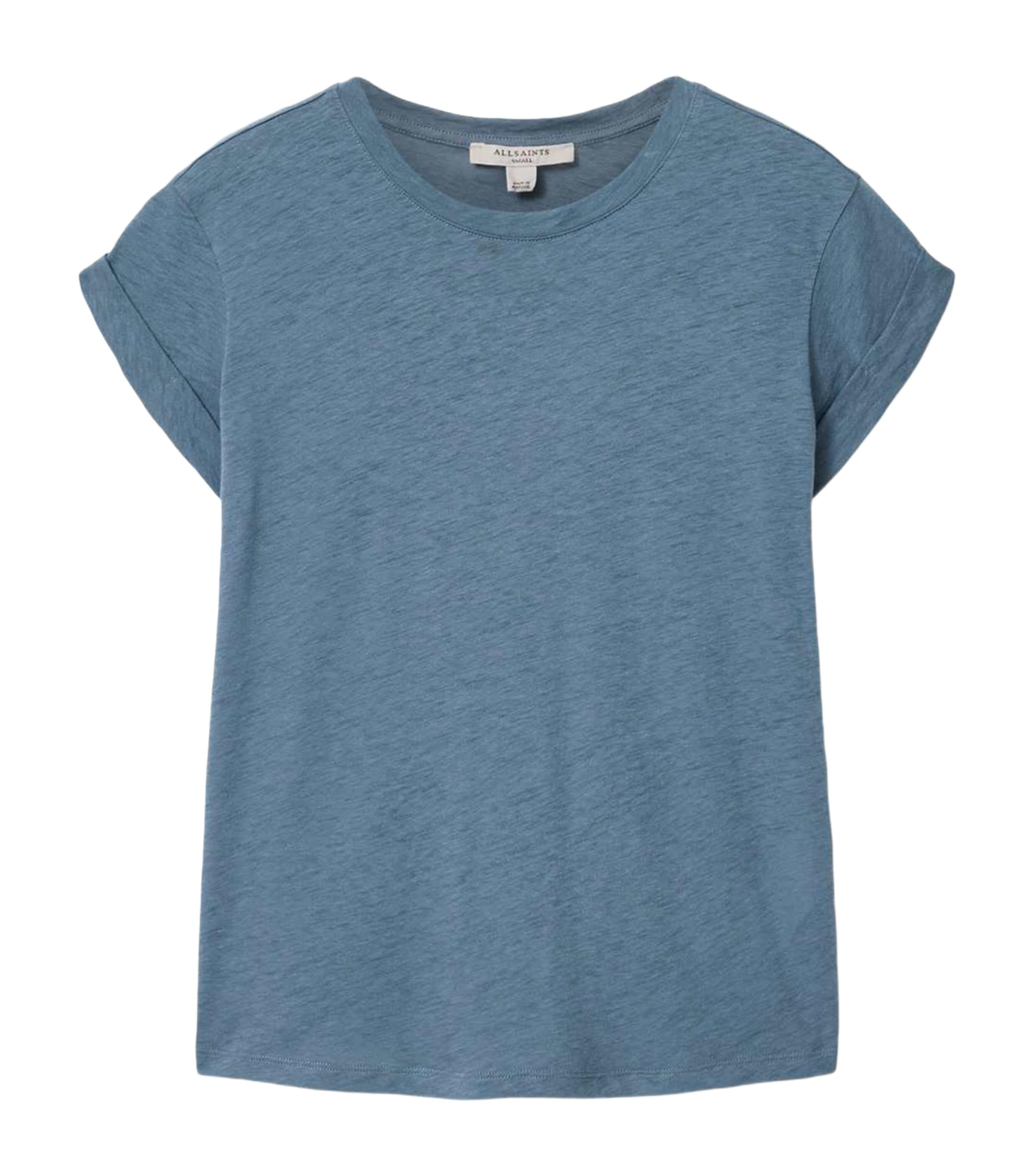AllSaints Womens Organic Cotton Anna T-Shirt Captain Blue