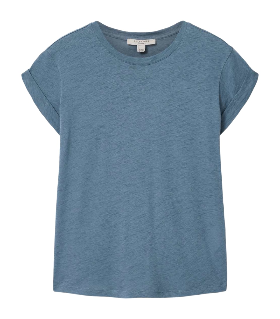 AllSaints Womens Organic Cotton Anna T-Shirt Captain Blue