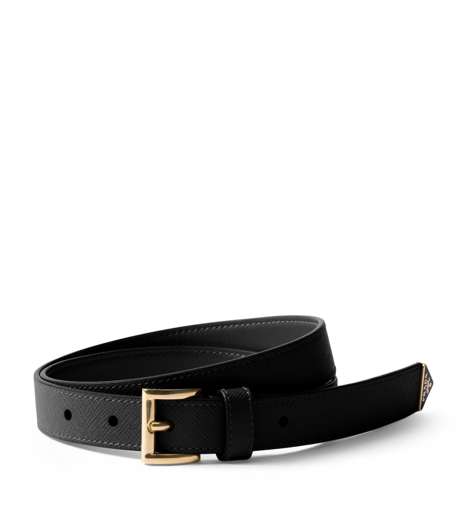Saffiano Leather Triangle Belt