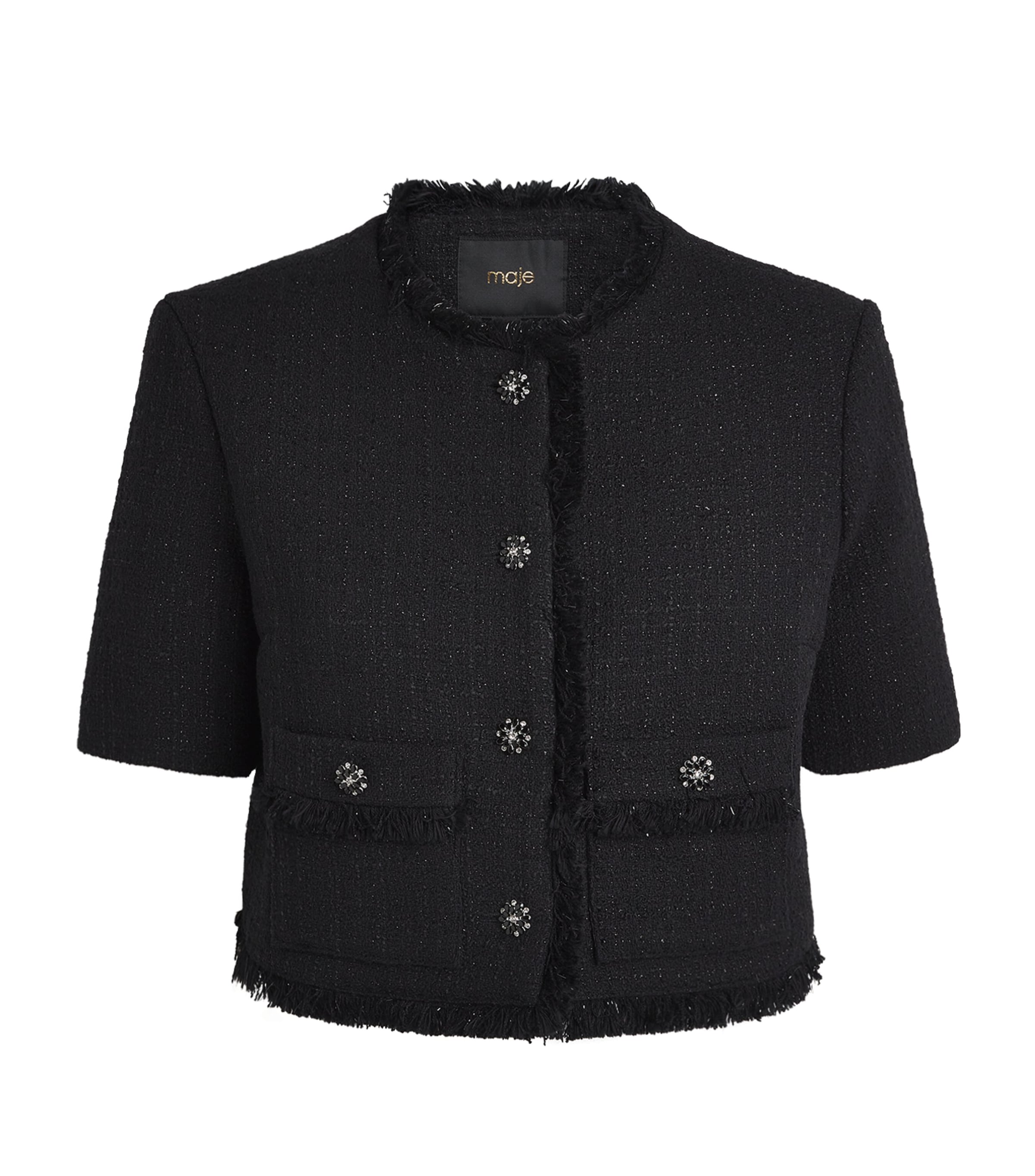 Tweed Rhinestone-Embellished Jacket