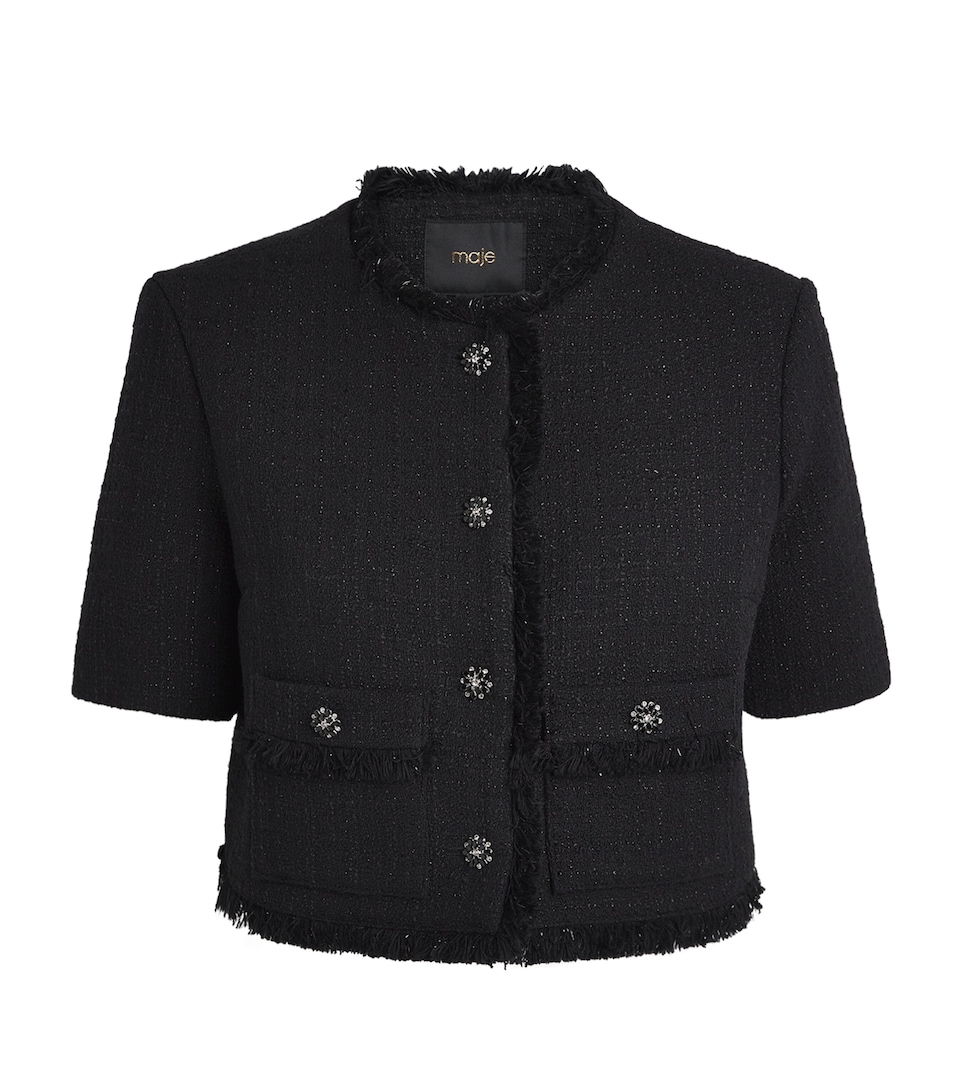 Tweed Rhinestone-Embellished Jacket