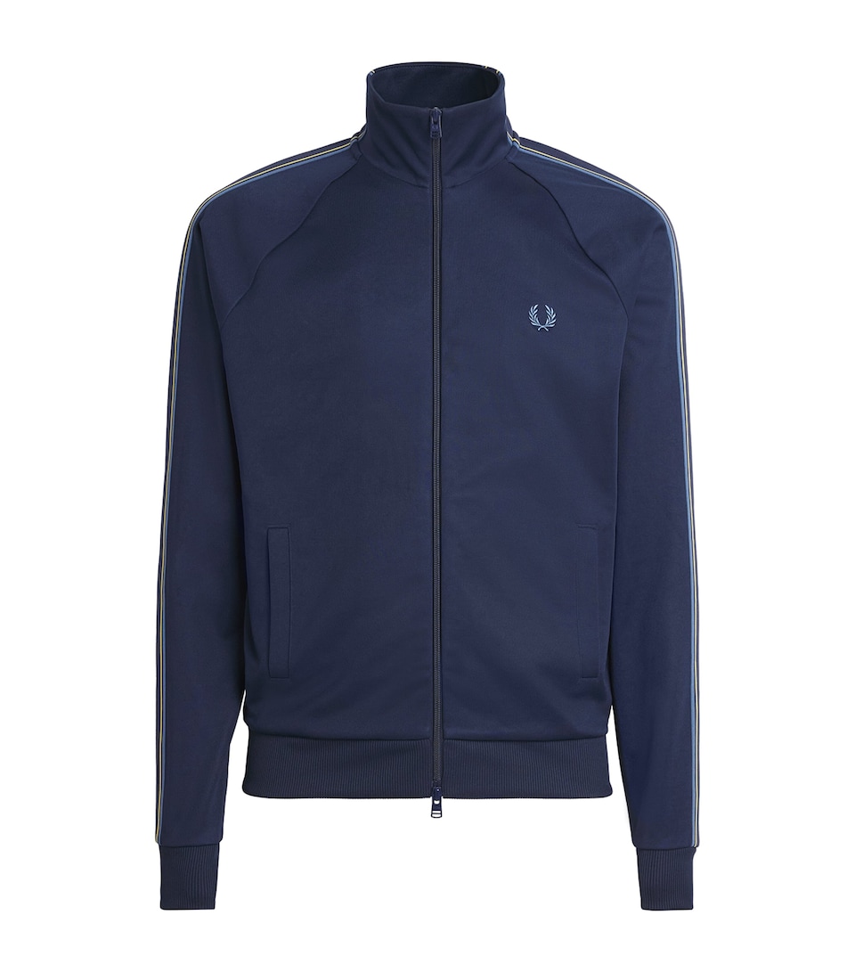 Fred Perry Mens Tramline Tape Track Jacket Tennis Blue
