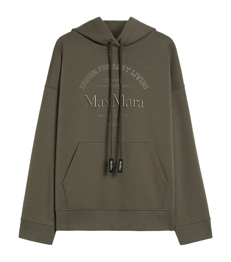 Cotton-Blend Embroidered Hoodie