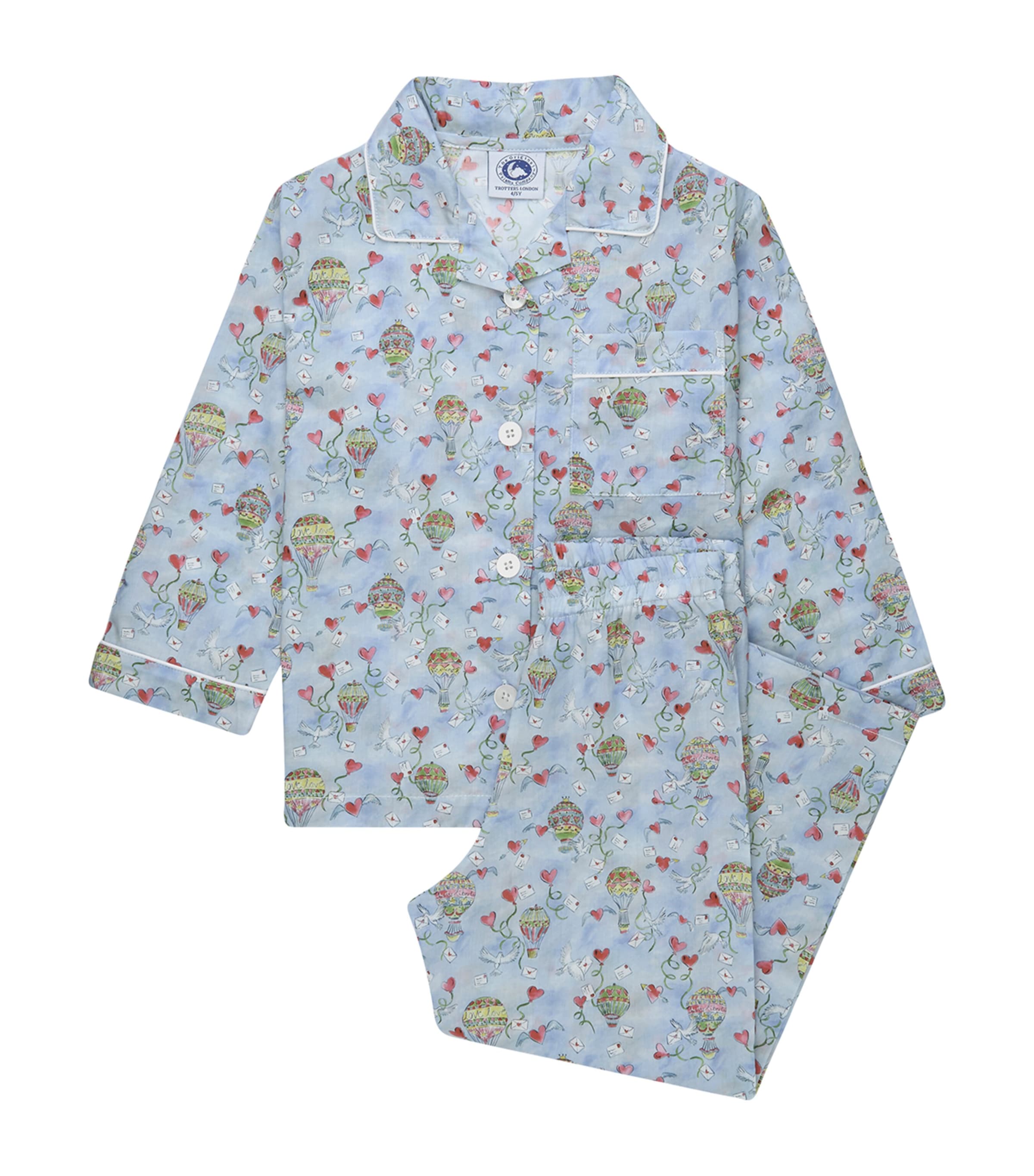Trotters Cotton Love In The Air Pyjama Set (1-5 Years) Pale Blue