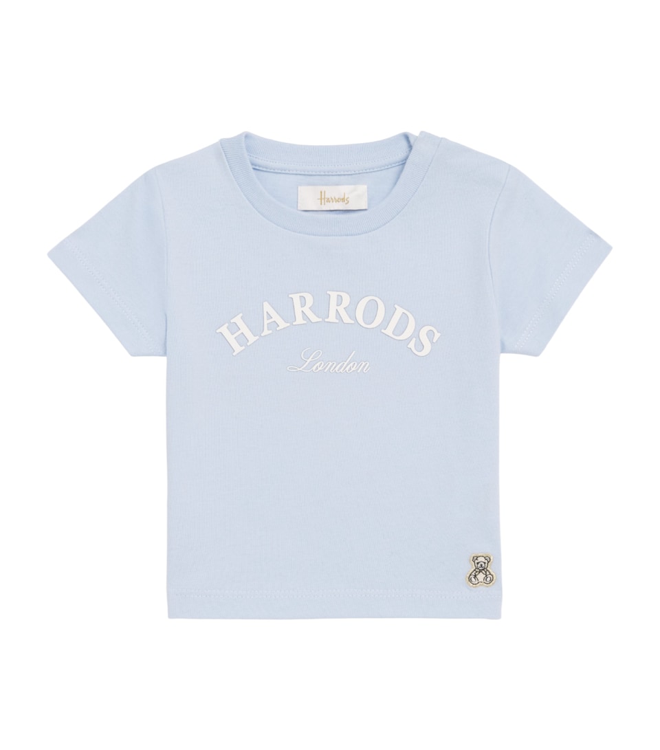 Harrods Cotton Jersey Logo T-Shirt (0-18 Months) Blue