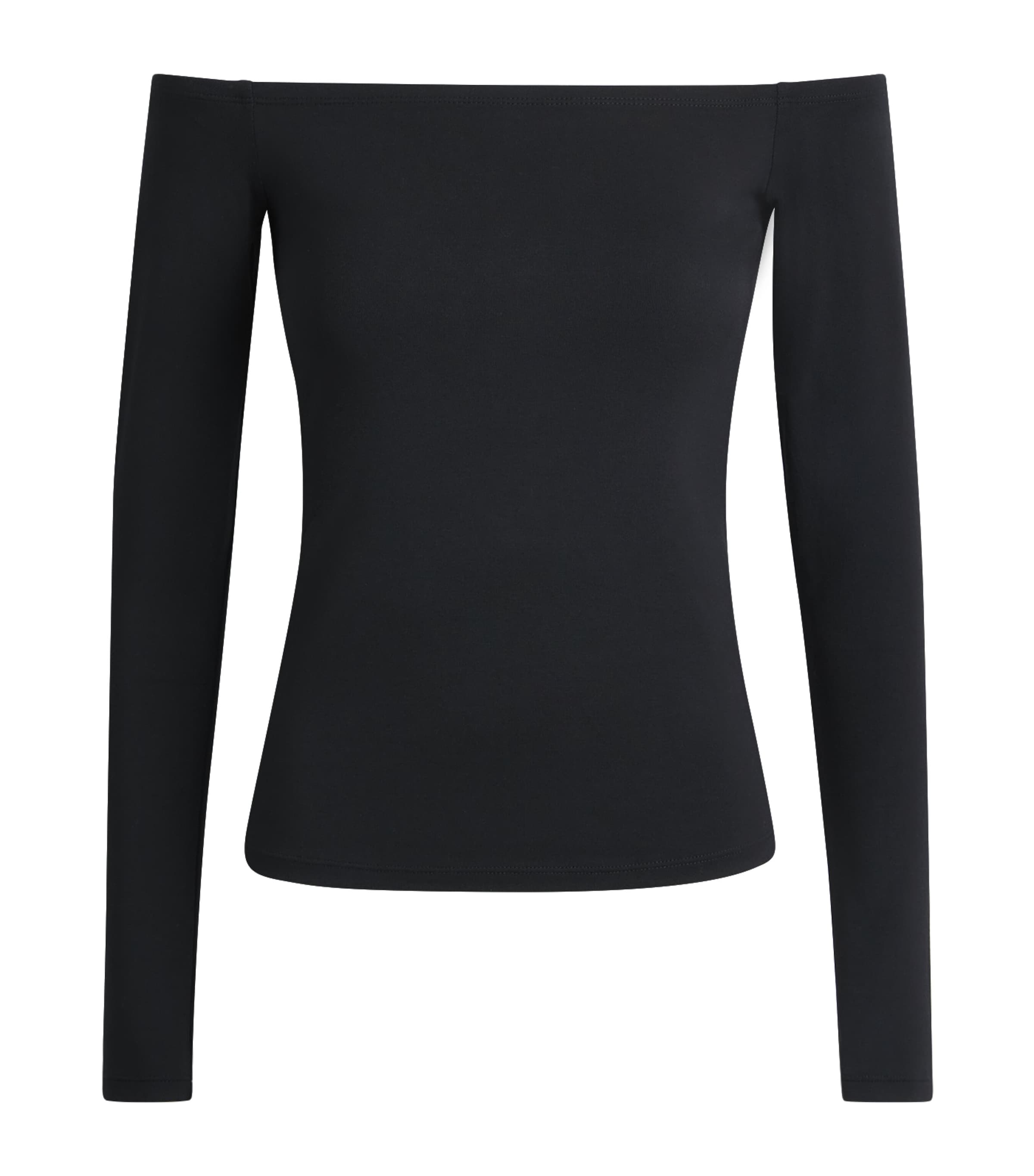 Skims Womens Smooth Layers Off-The-Shoulder Top Obsidian