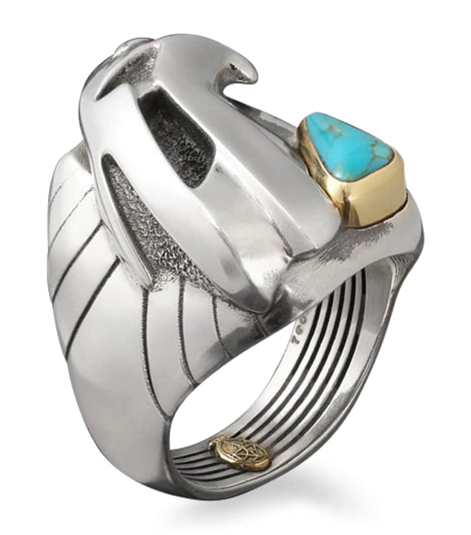Jacques Marie Mage Electrum and Turquoise Atian Ring Electrum