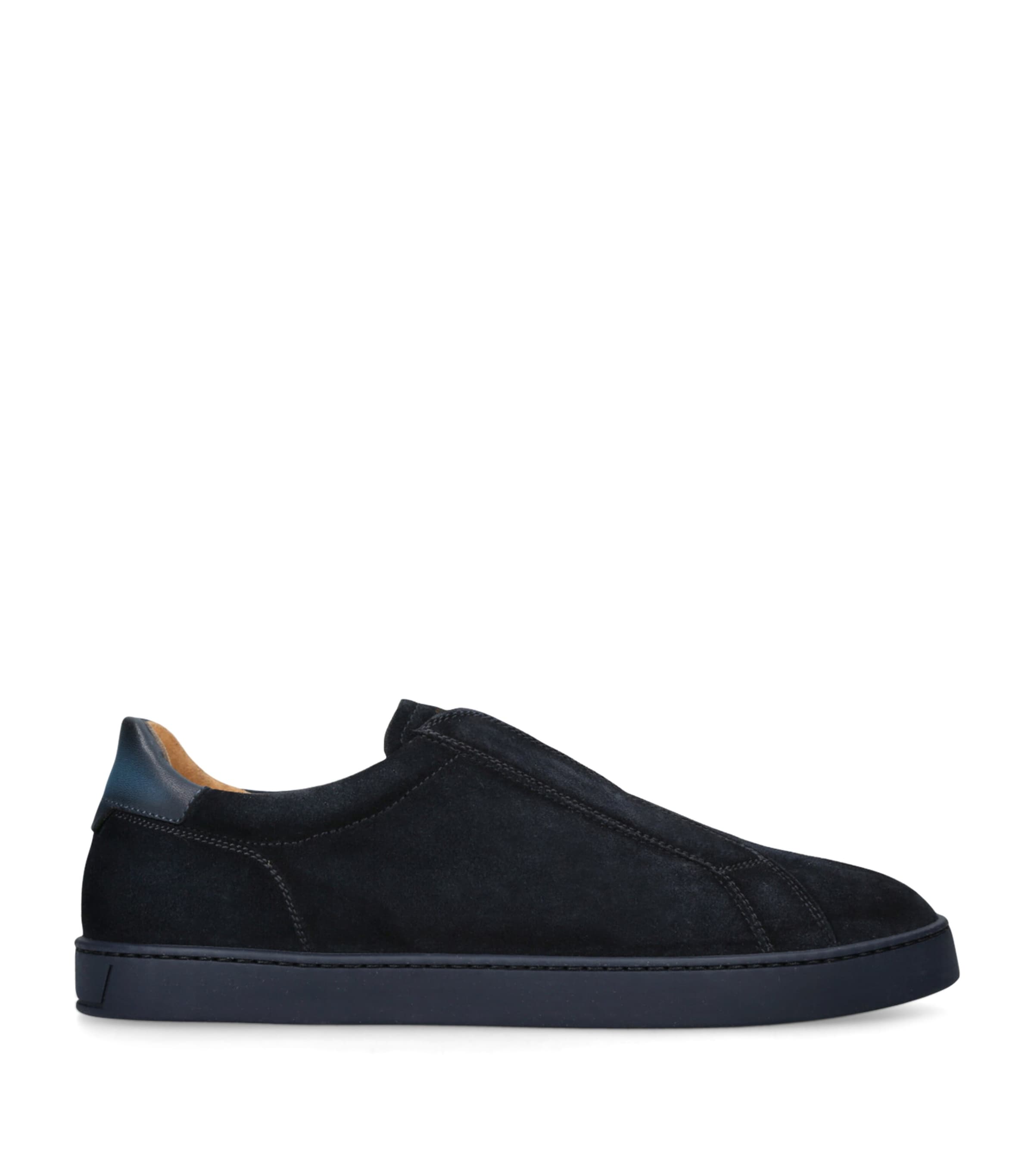 Magnanni Leather Slip-On Sneakers Navy