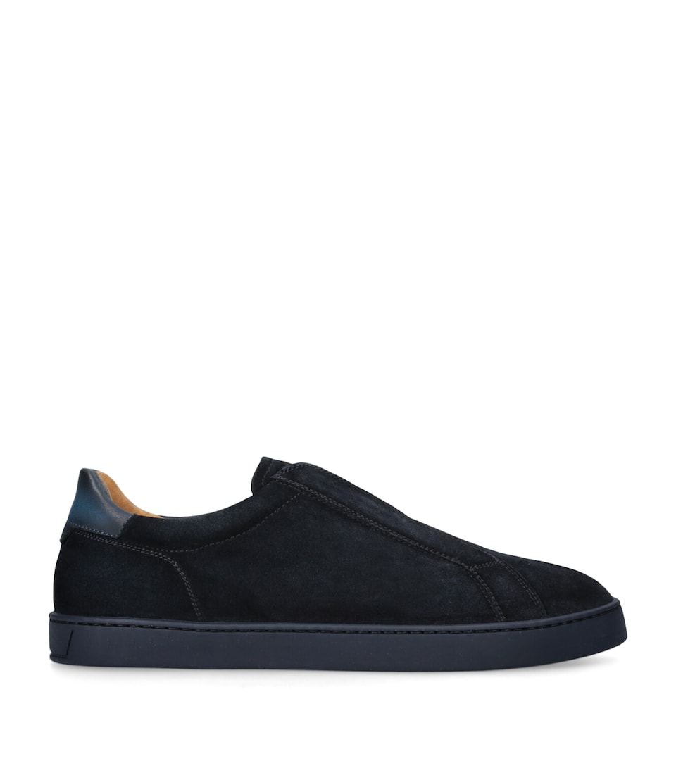 Magnanni Leather Slip-On Sneakers Navy
