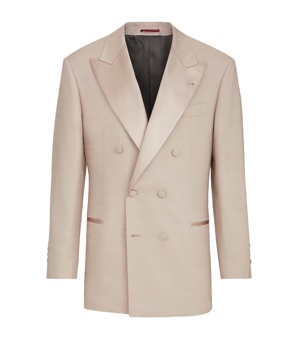 Brunello Cucinelli Mens Silk One-And-A-Half-Breasted Blazer