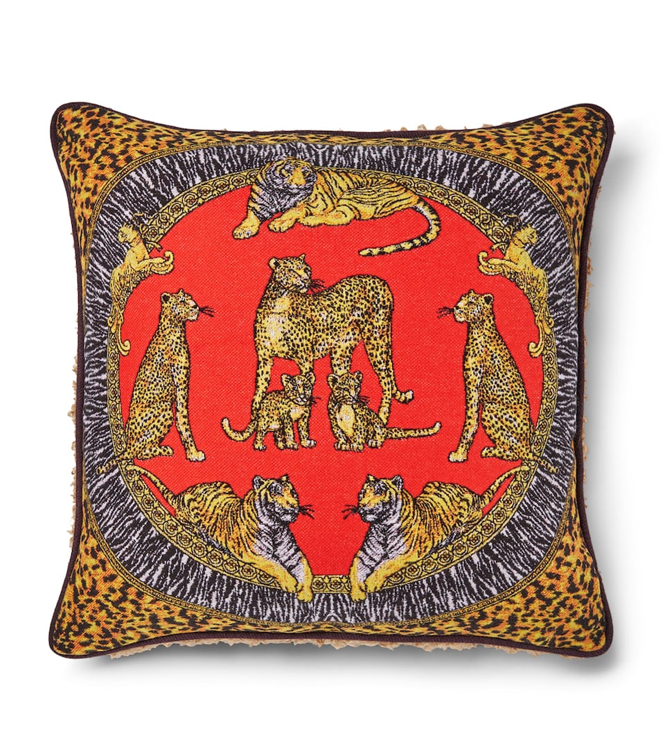 Virgin Wool Wild Cats Cushion (60cm x 60cm)