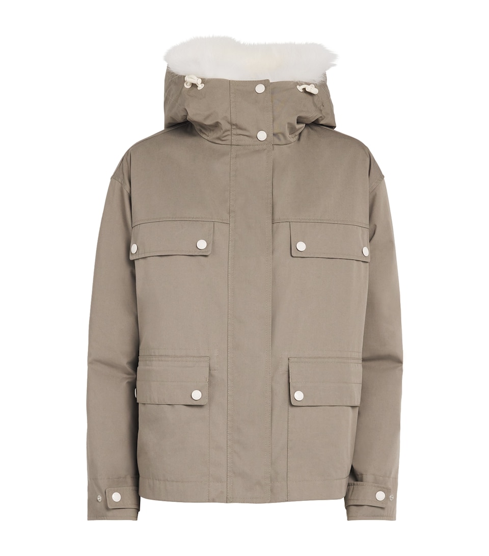 Canvas Fur-Trim Parka Jacket