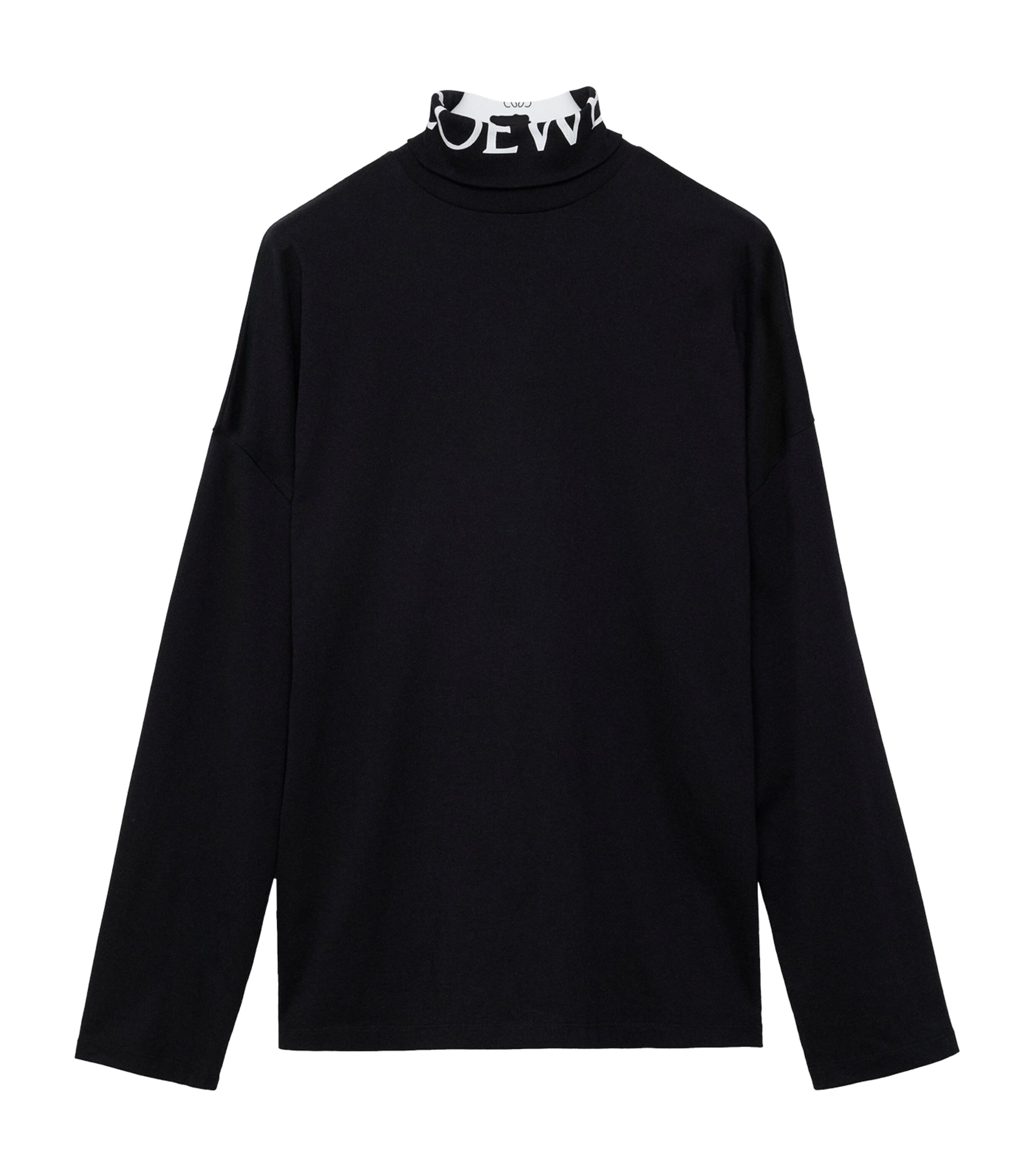 LOEWE Womens Rollneck Logo Sweater Black