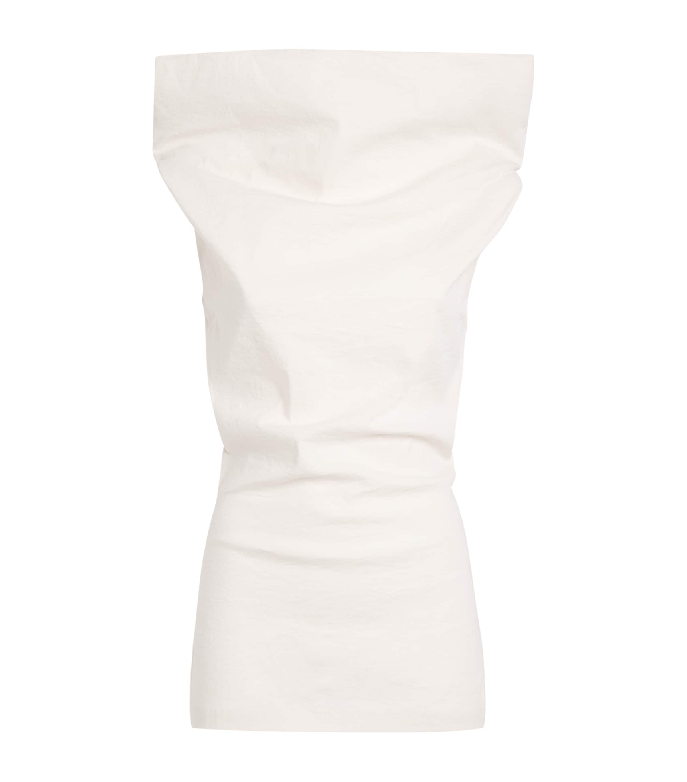 Issey Miyake Womens Allow Sleeveless Mock Neck Top Off White