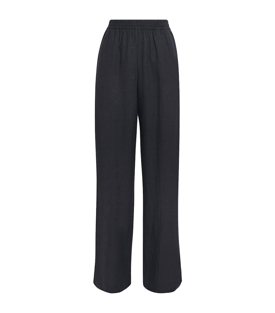 x Harrods Linen Elasticated Palazzo Trousers