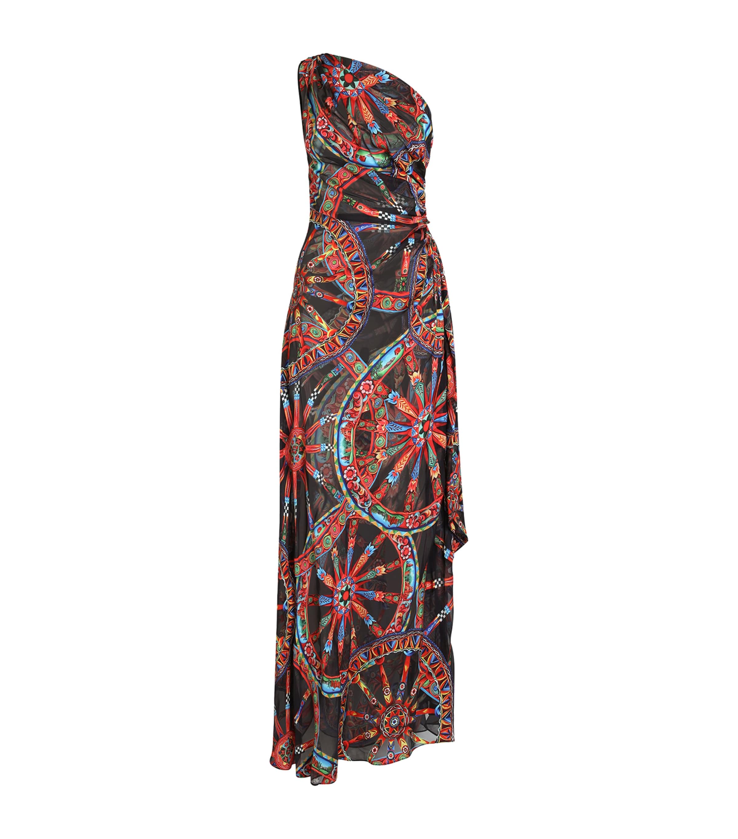 Dolce&Gabbana Womens Twill Carretto Maxi Dress Ruote Carret
