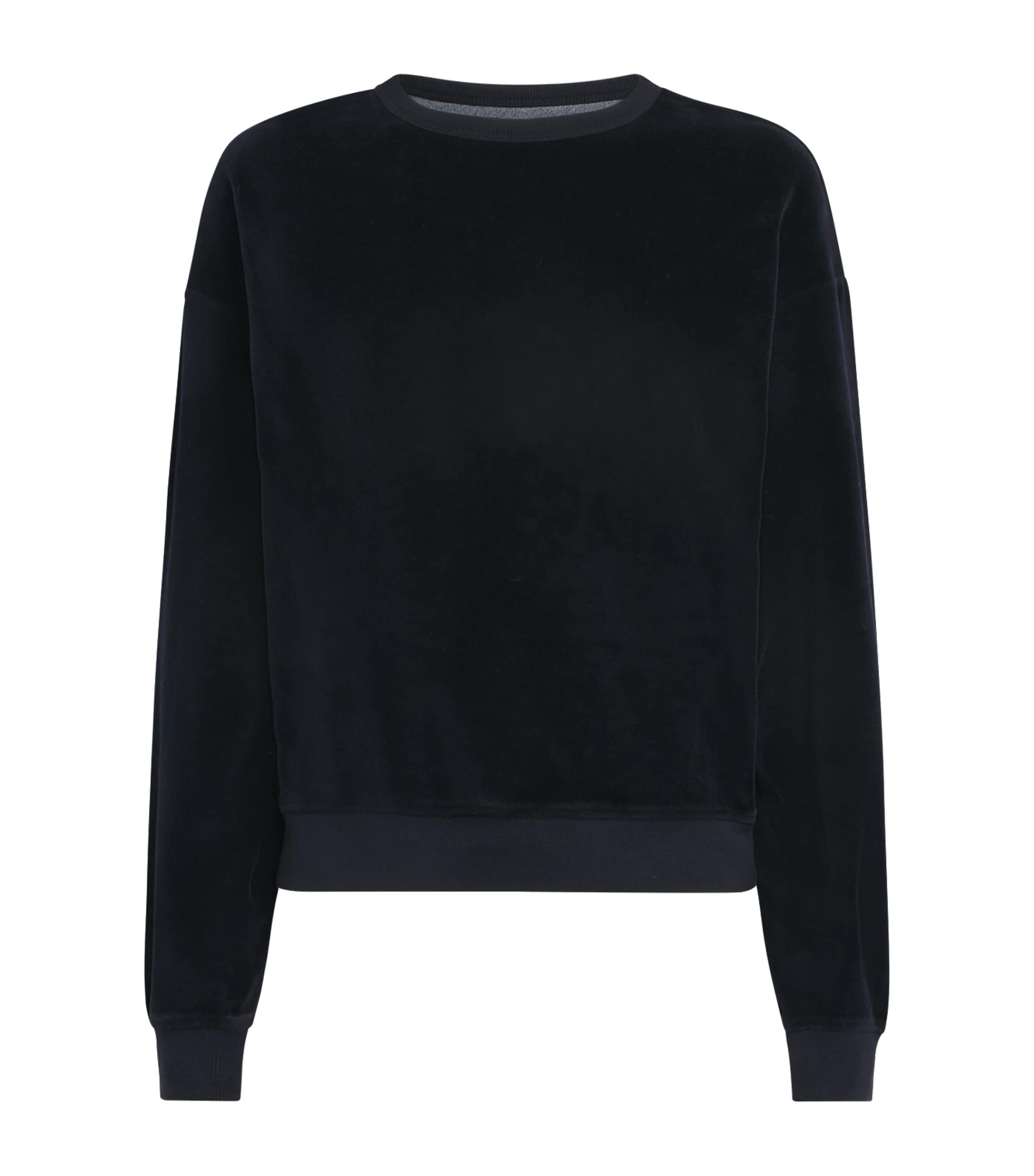 Citizens of Humanity Womens Velour Crew-Neck Sweater Nott Notte Dk Navy