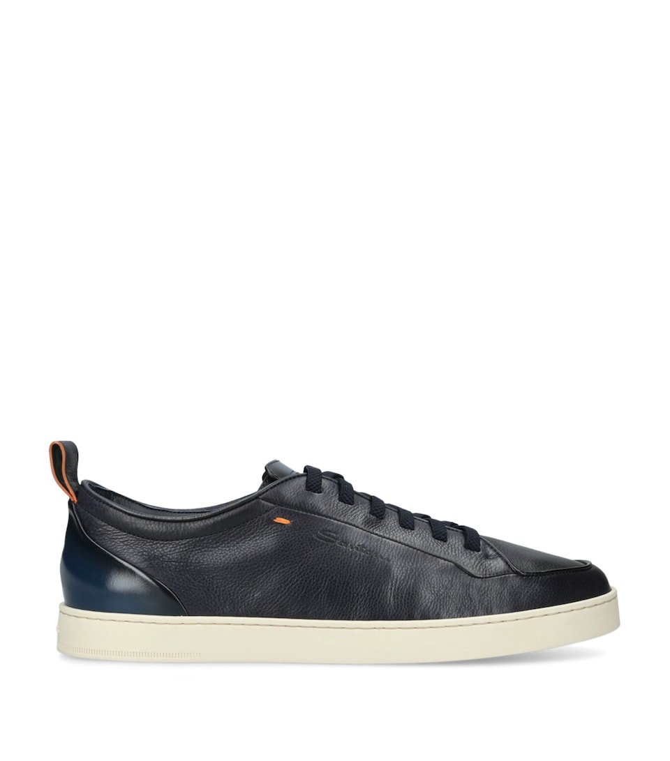 Santoni Leather Montecarlo Sneakers Blue Other