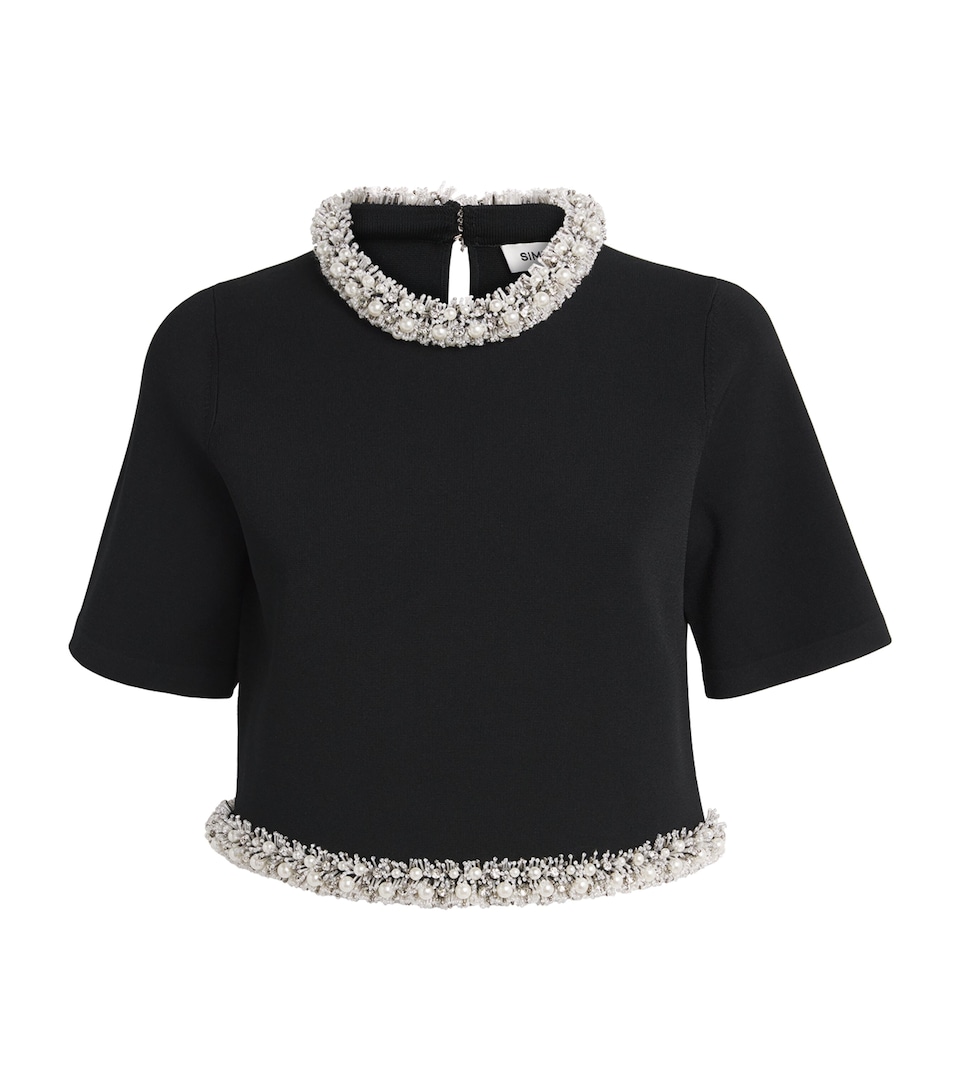 Embellished-Trim Ozelle Top