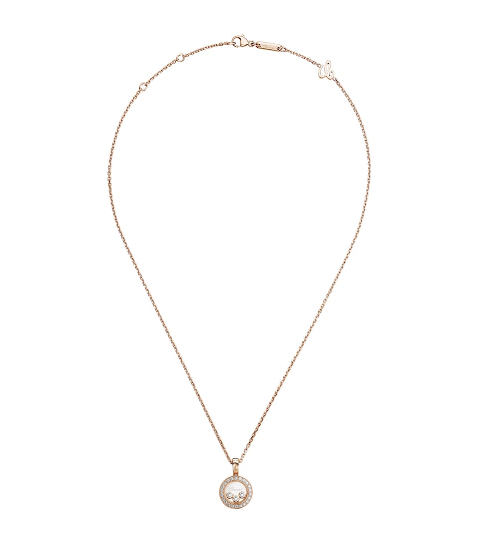 Rose Gold and Diamond Happy Diamonds Icons Pendant Necklace