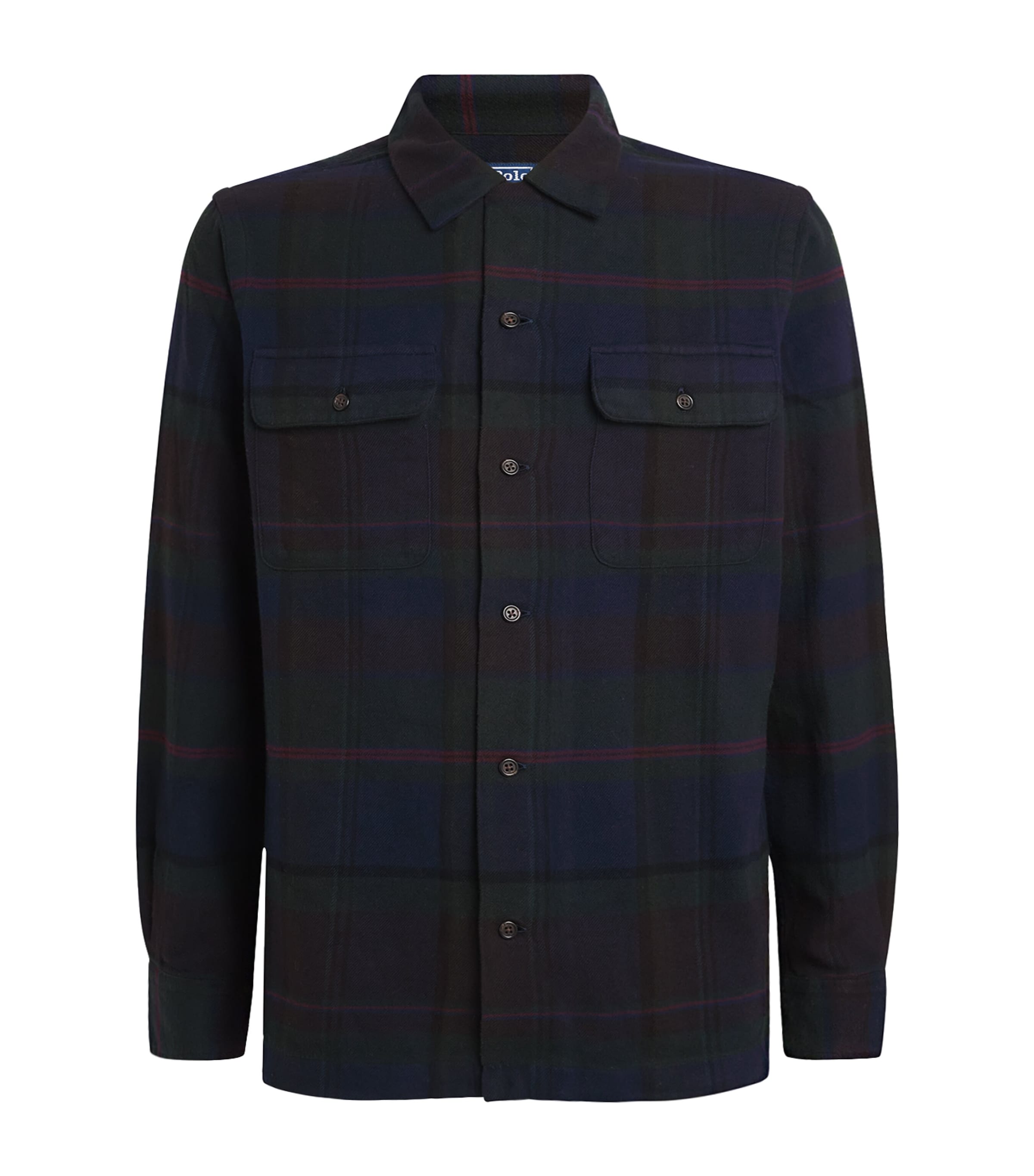 Polo Ralph Lauren Mens Cotton Plaid Overshirt Olive Ryal Mlt