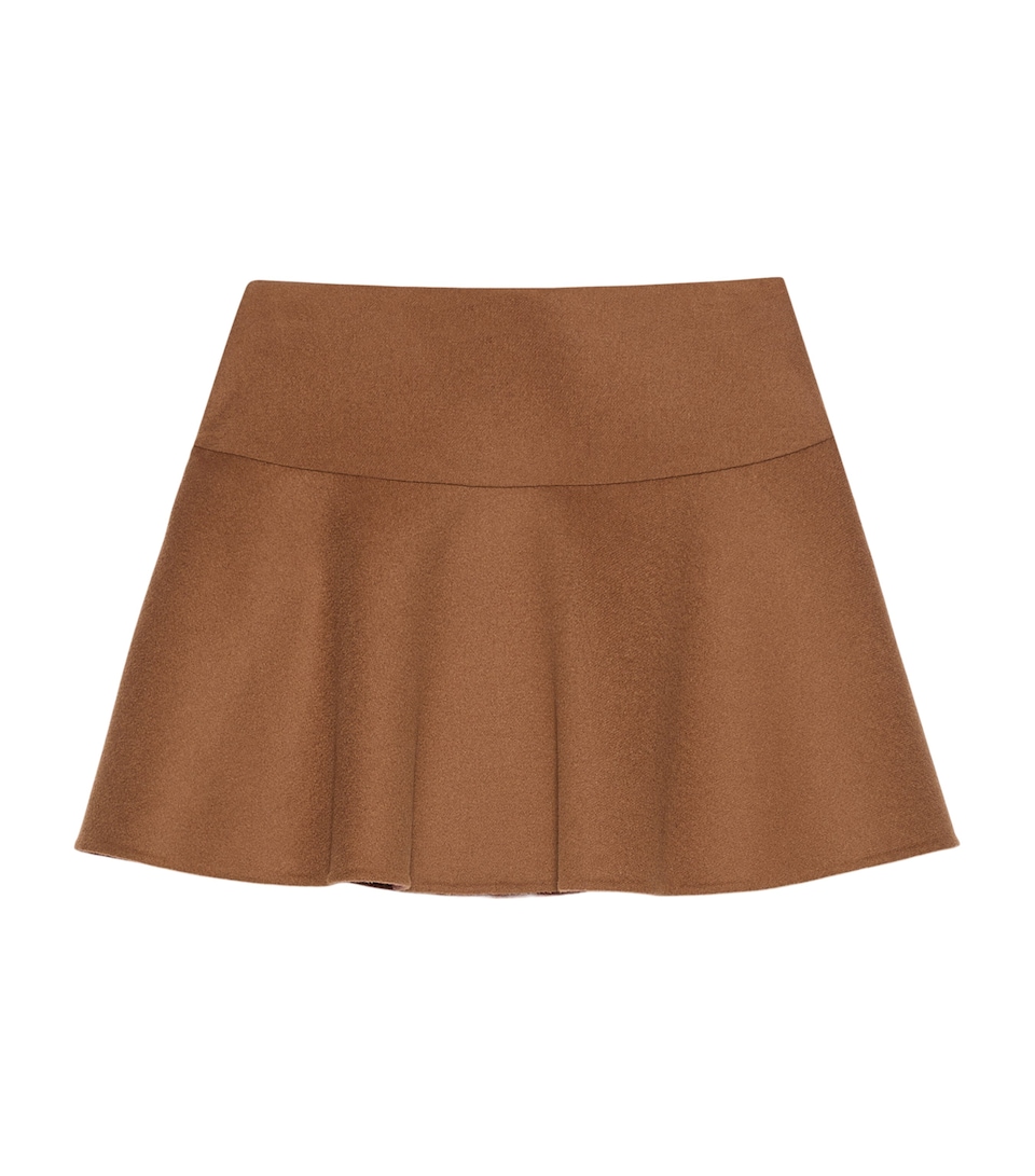 MAX&Co. Womens Virgin Wool Mini Skirt Cinnamon