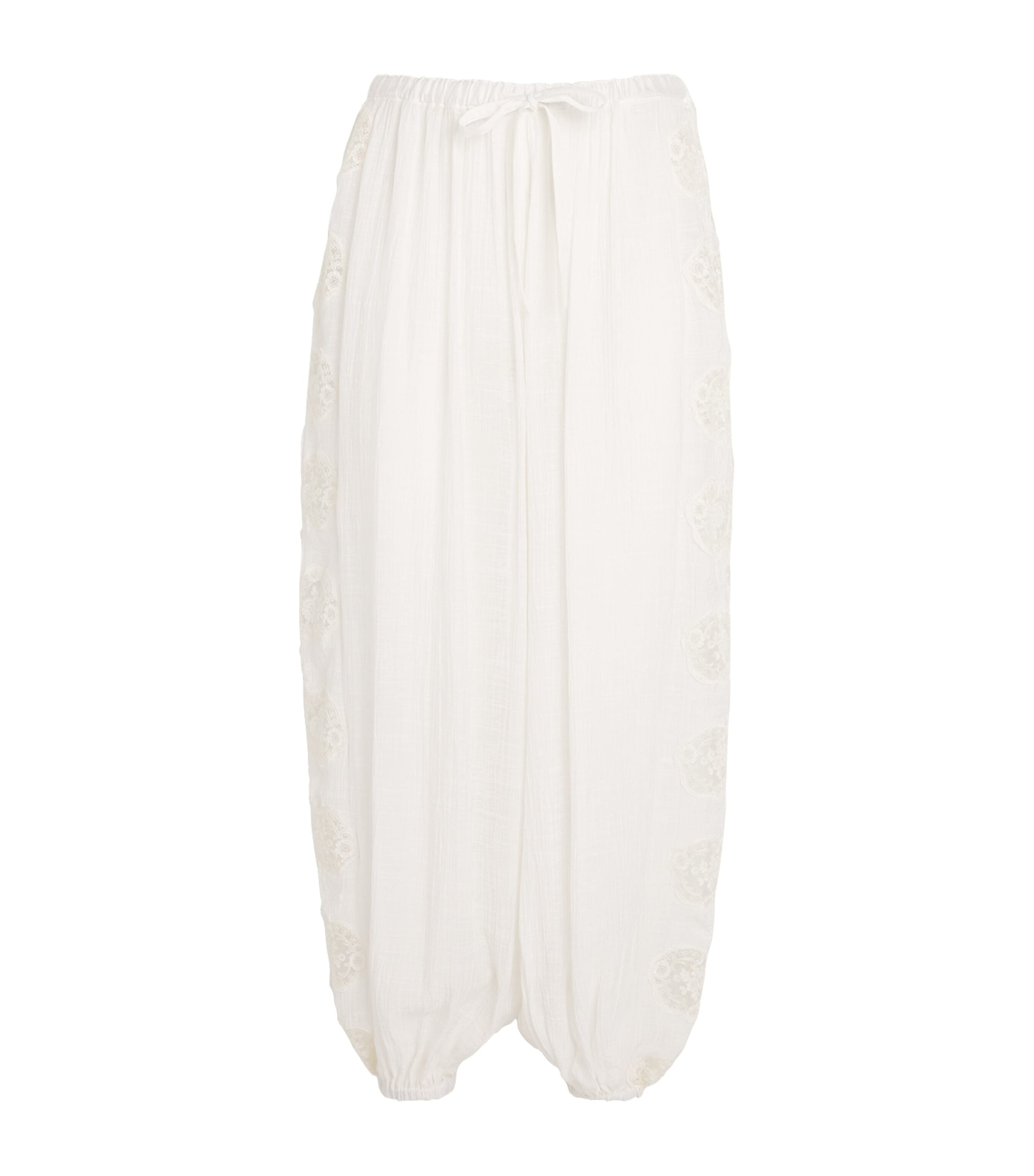 Sandro Paris Womens Crinkled Crepon Trousers White