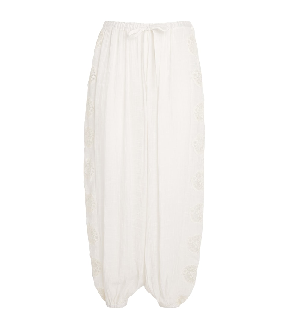 Sandro Paris Womens Crinkled Crepon Trousers White